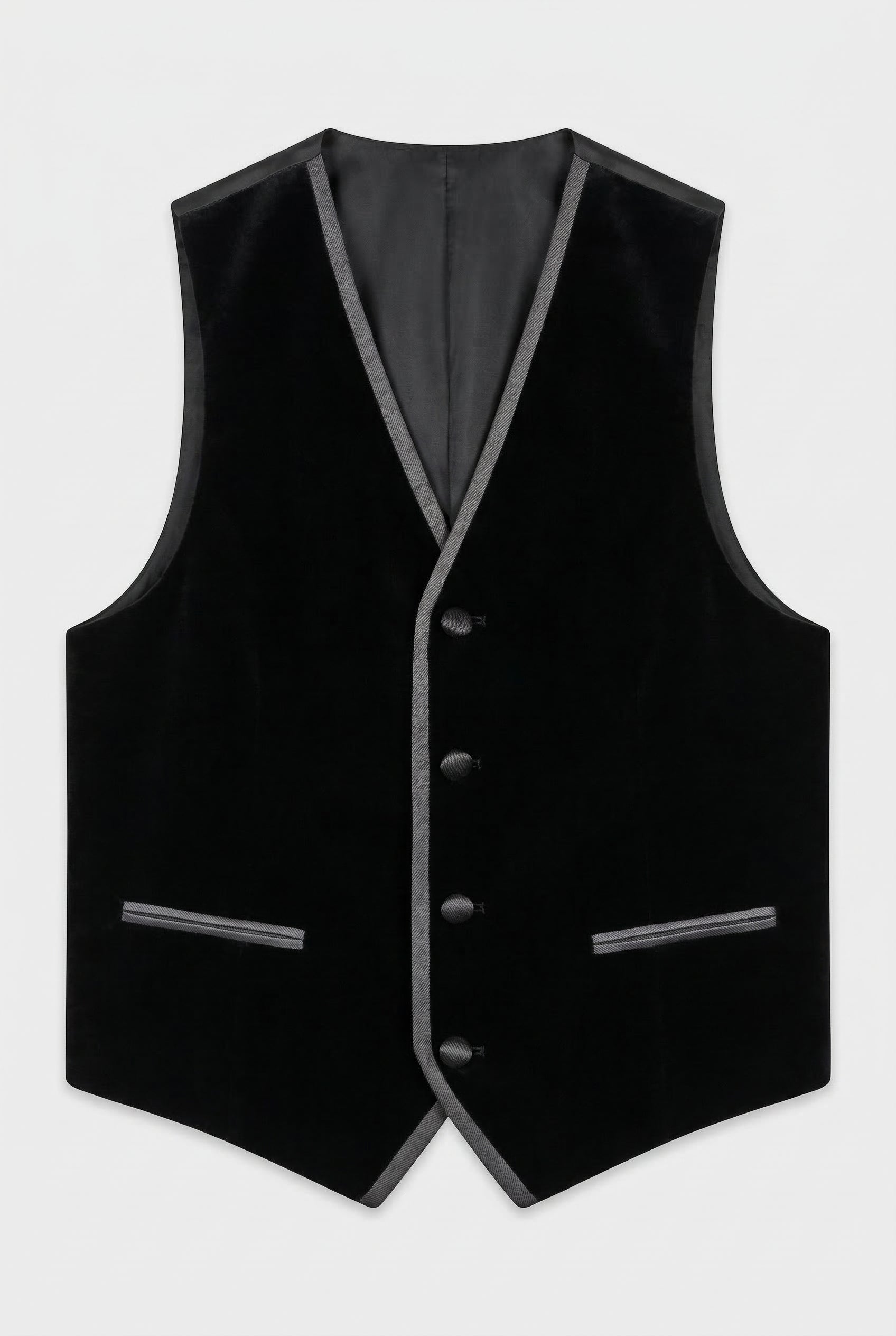 Jungen 4-teiliges Samt Zweireihiger Smoking-Anzug – Albert Schwarz