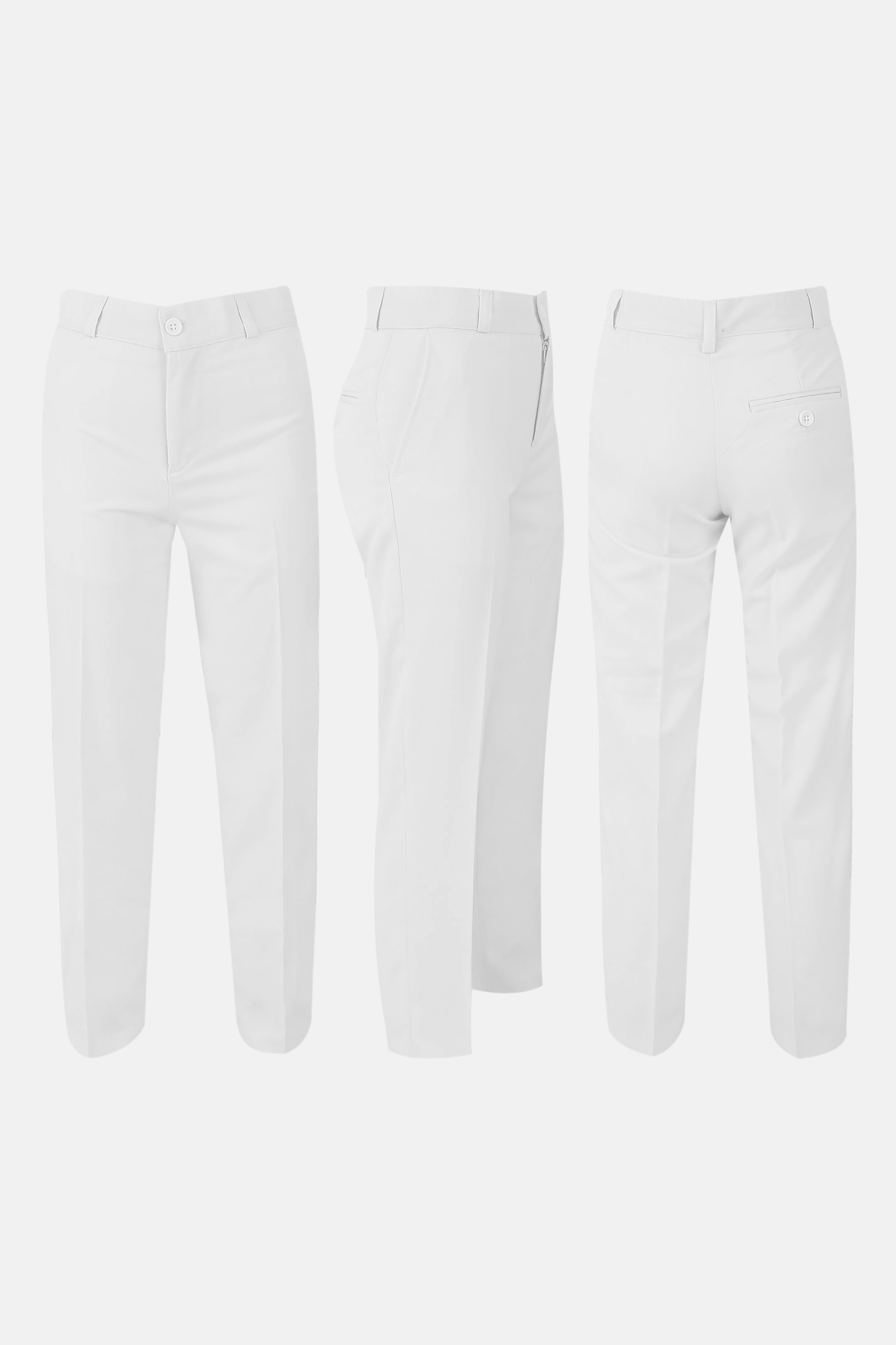 Boys 5-Piece Jacquard Paisley Communion Tuxedo Suit - White Trousers Picture