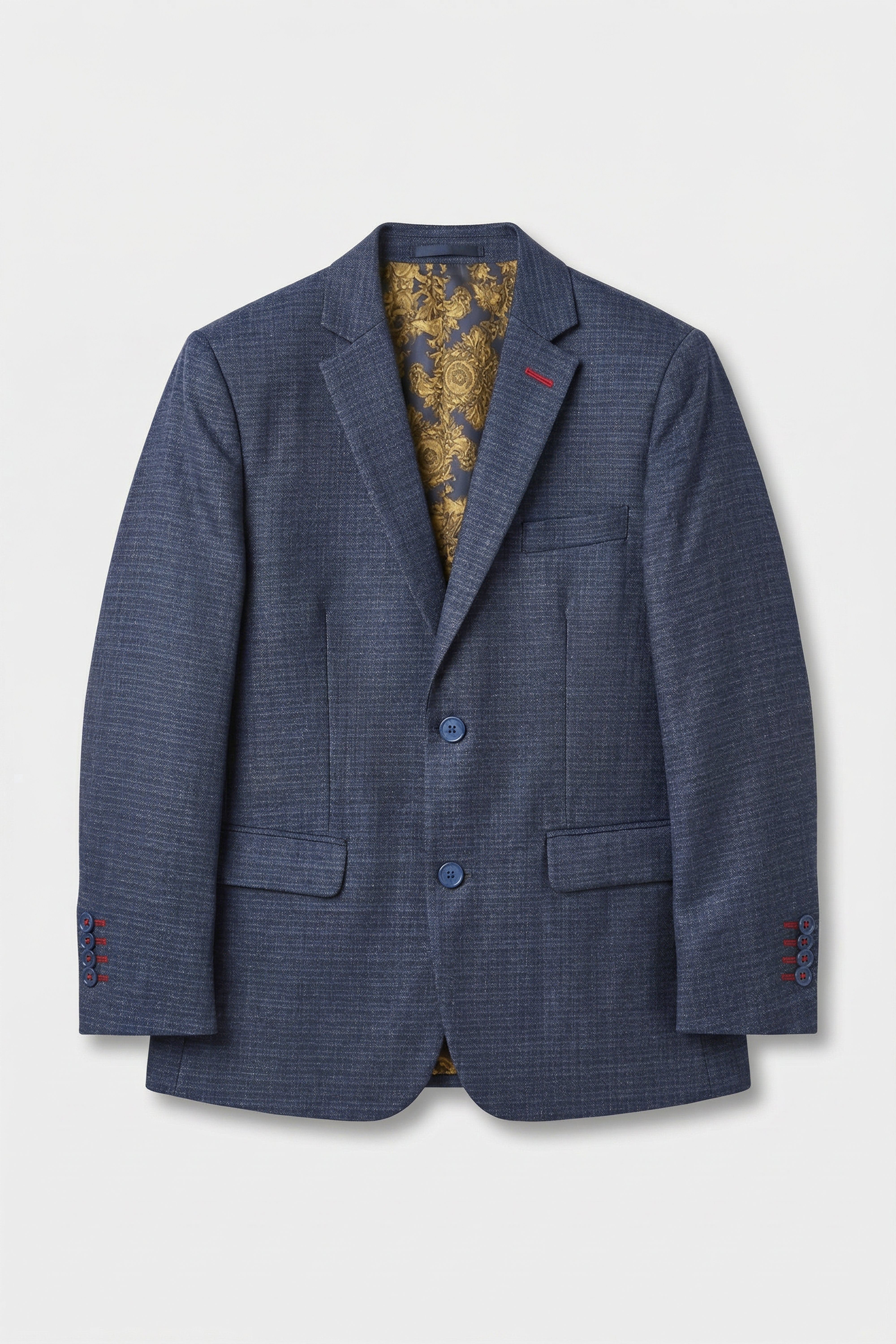 Boys 5-Piece Micro Check Twill Suit - Marcus - Grey Blazer Front Picture