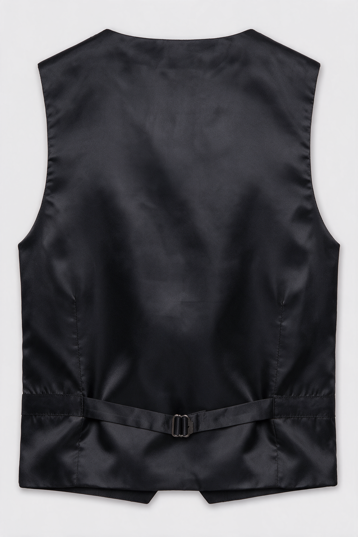 Boys 5-Piece Slim Fit Windowpane Check Suit - Ekose Dark Grey Waistcoat Back Picture