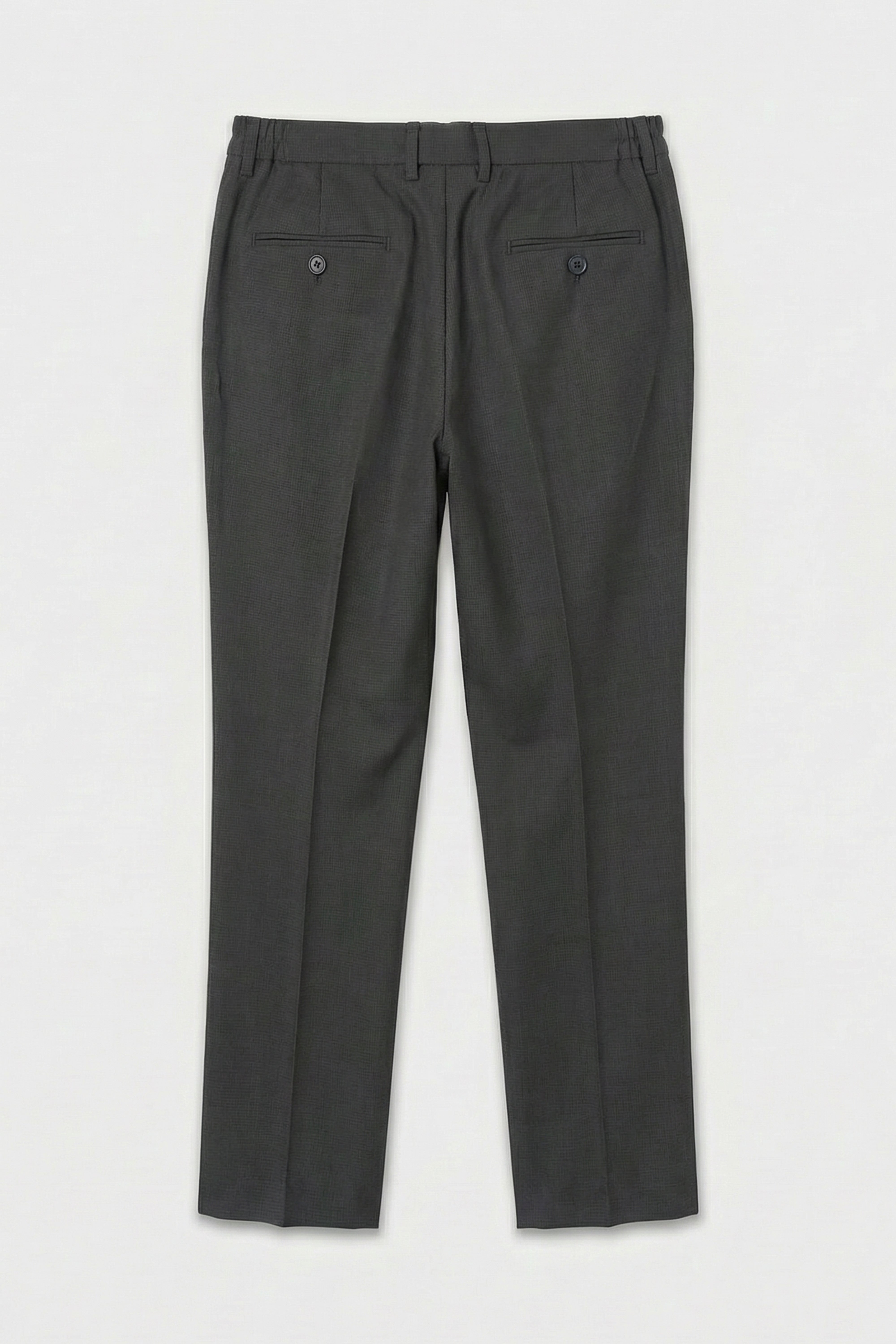 Boys 5-Piece Tailored Fit Formal Suit - Grant - Charcoal Grey Trousers Back Picture