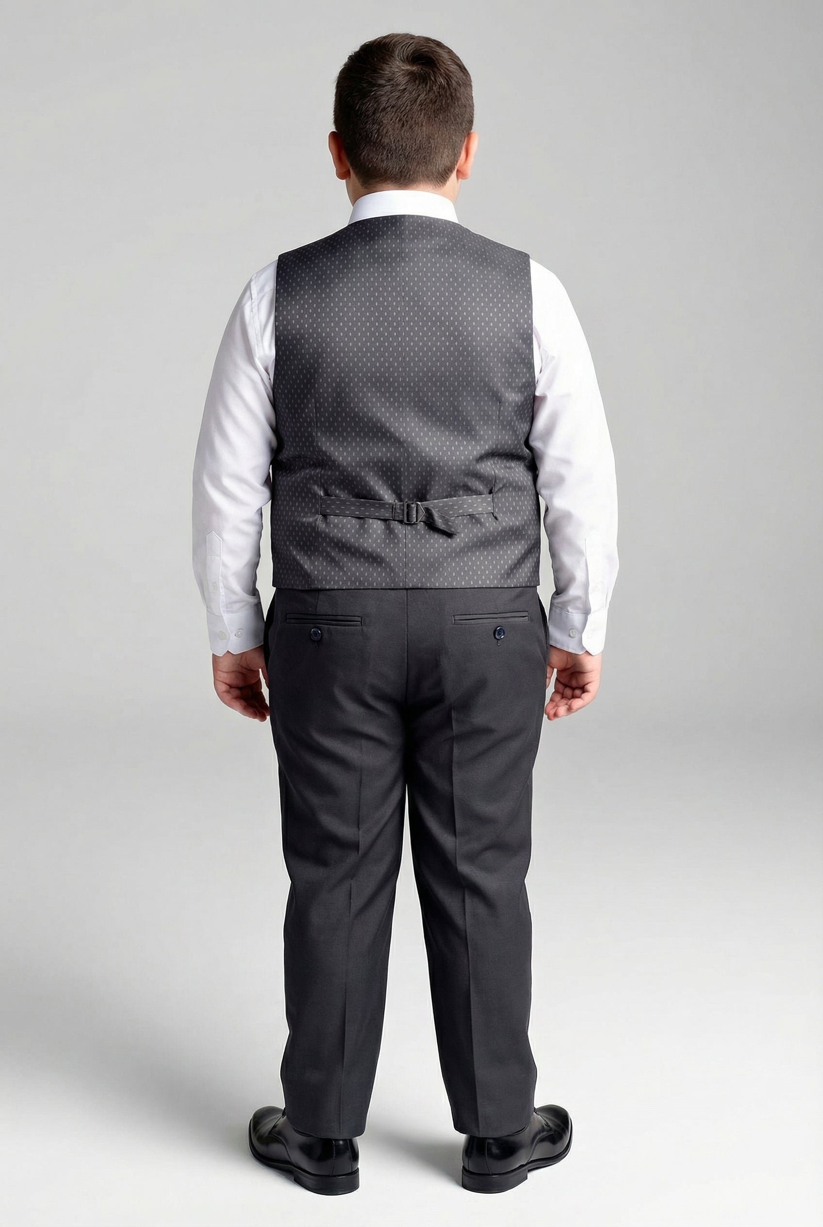 Costume 5 pièces en twill pour garçon, coupe ajustée - Oscar - Noir