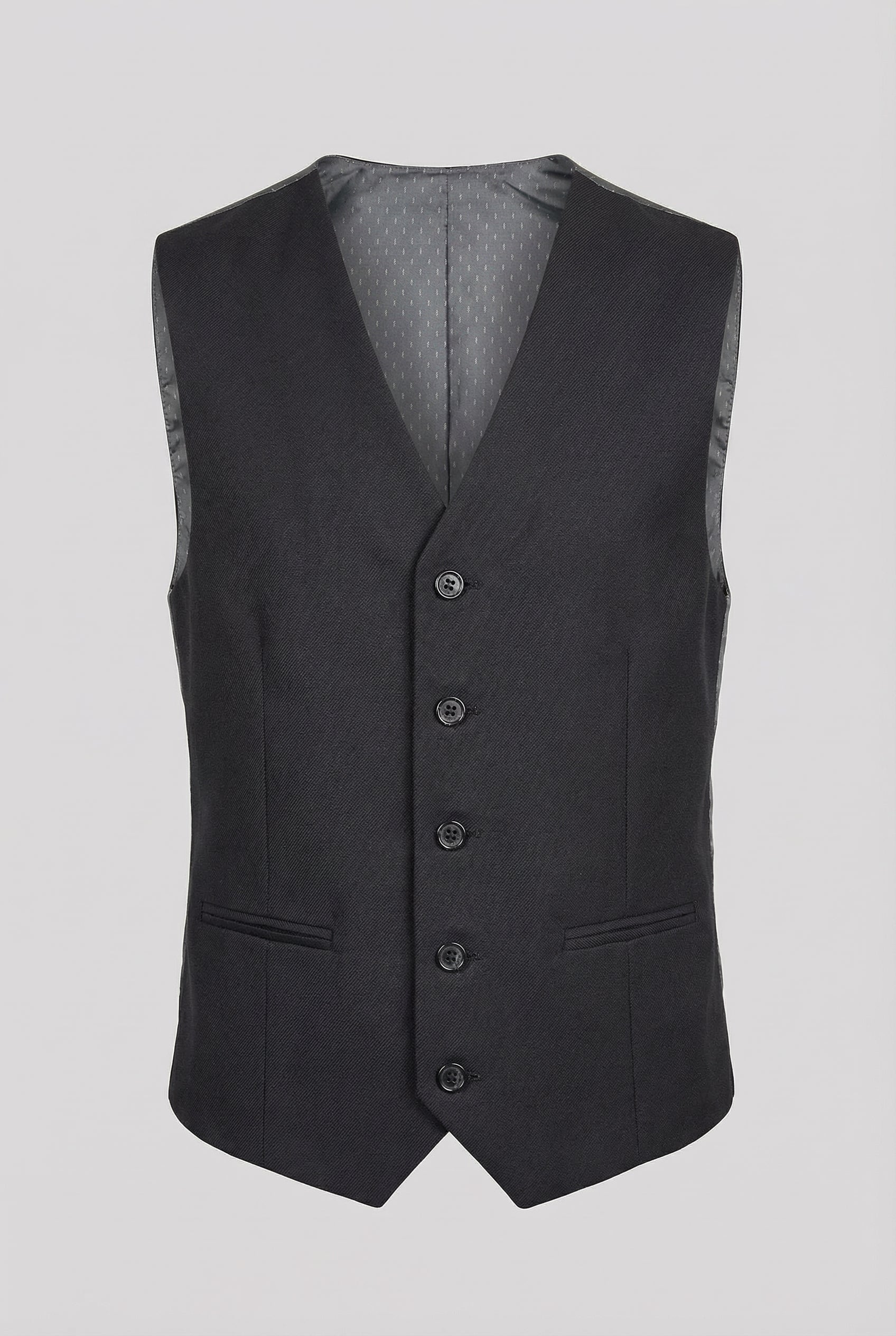 Costume 5 pièces en twill pour garçon, coupe ajustée - Oscar - Noir