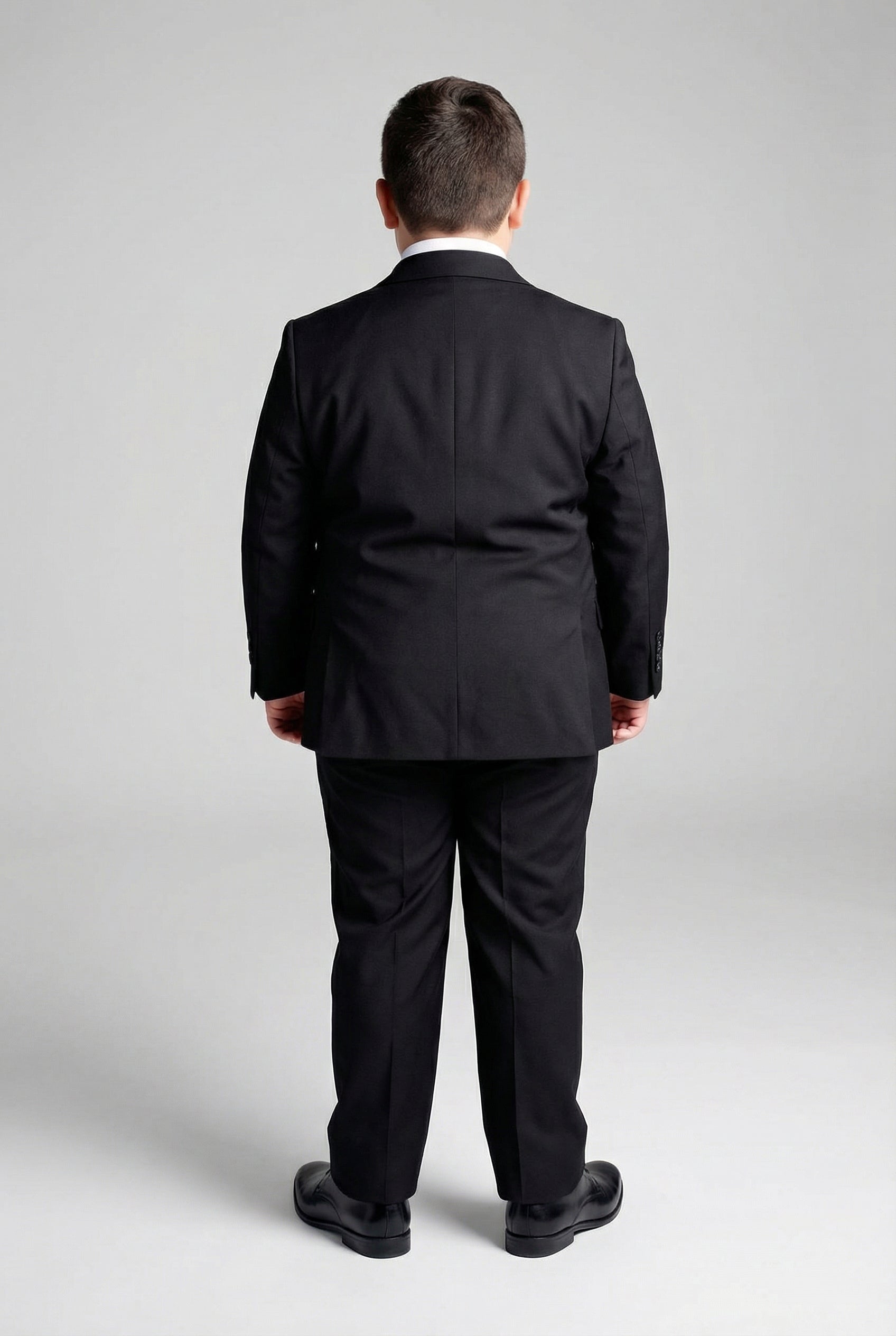 Costume 5 pièces en twill pour garçon, coupe ajustée - Oscar - Noir