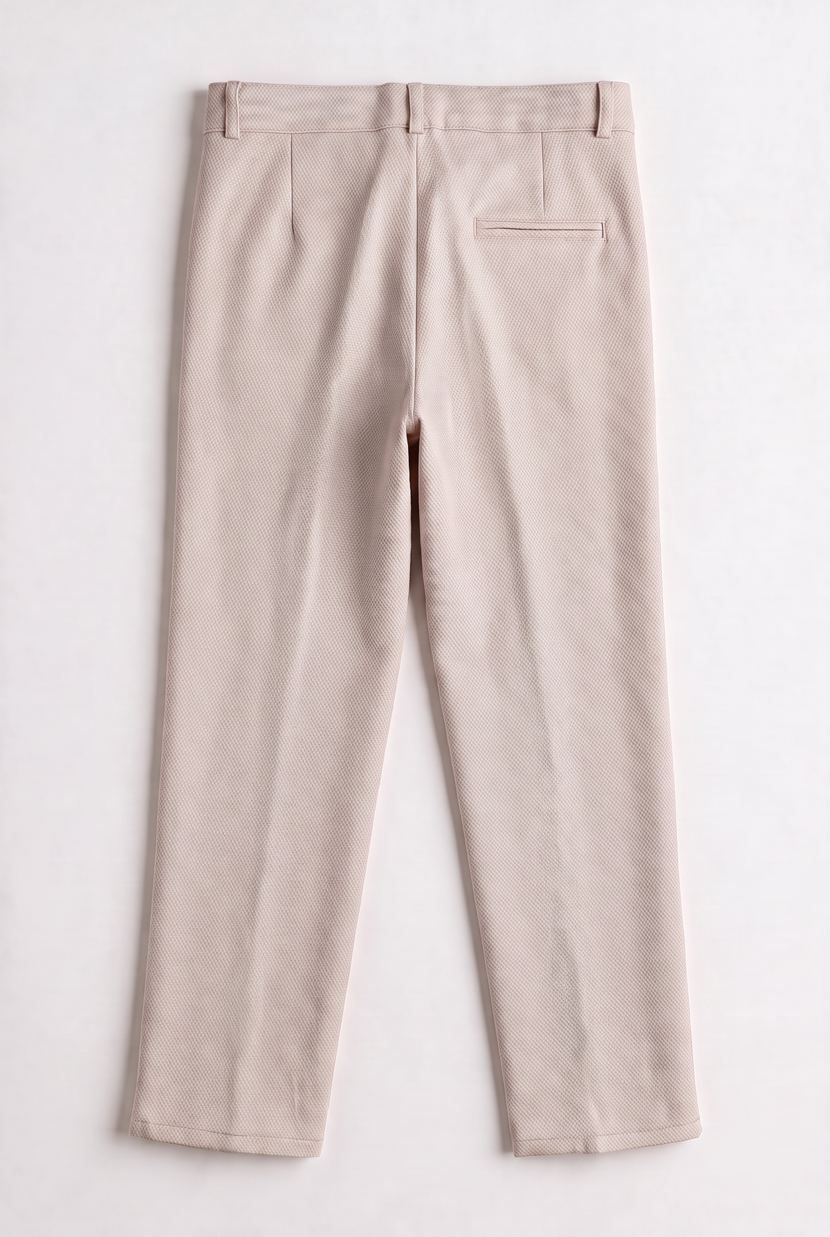 Boys 5-Piece Textured Suit with Double Breasted Waistcoat - Sota Beige Trousers Back Picture