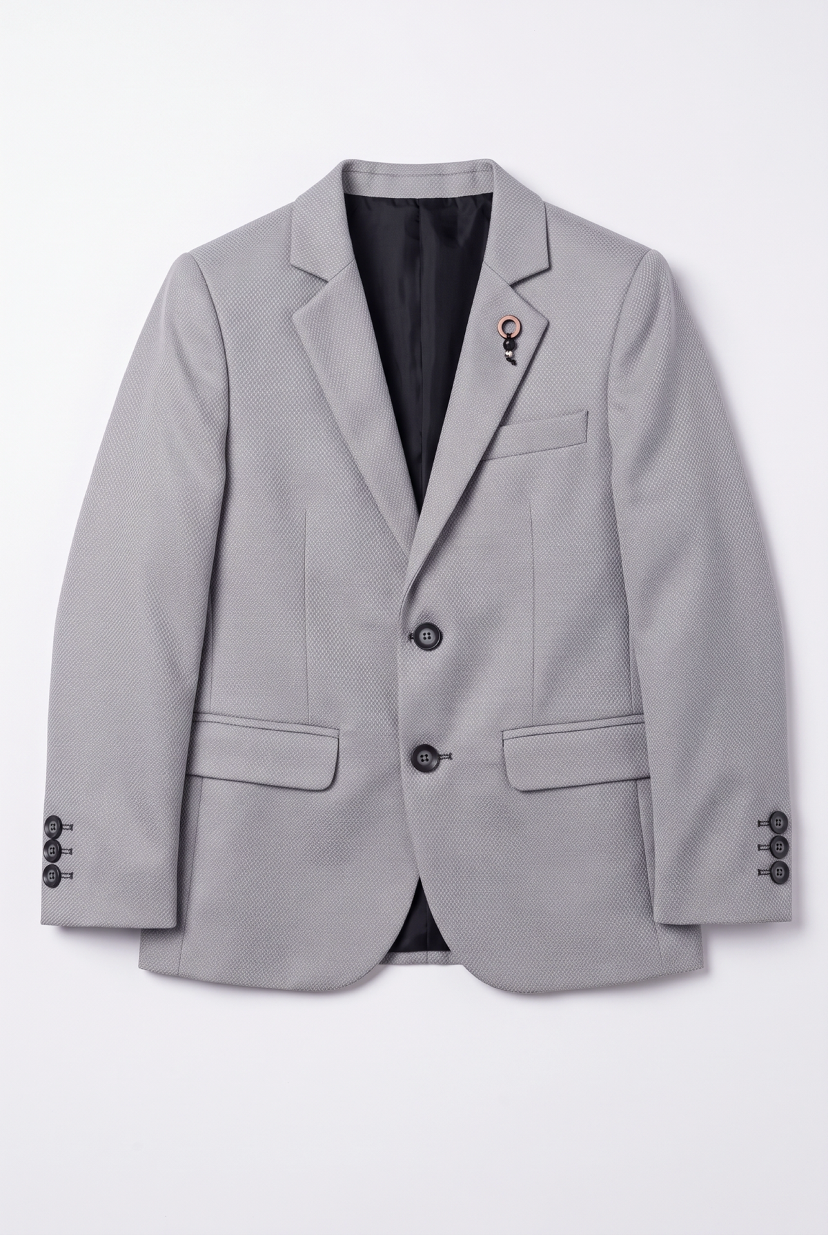 Boys 5-Piece Textured Suit with Double Breasted Waistcoat - Sota Tan Blazer Picture