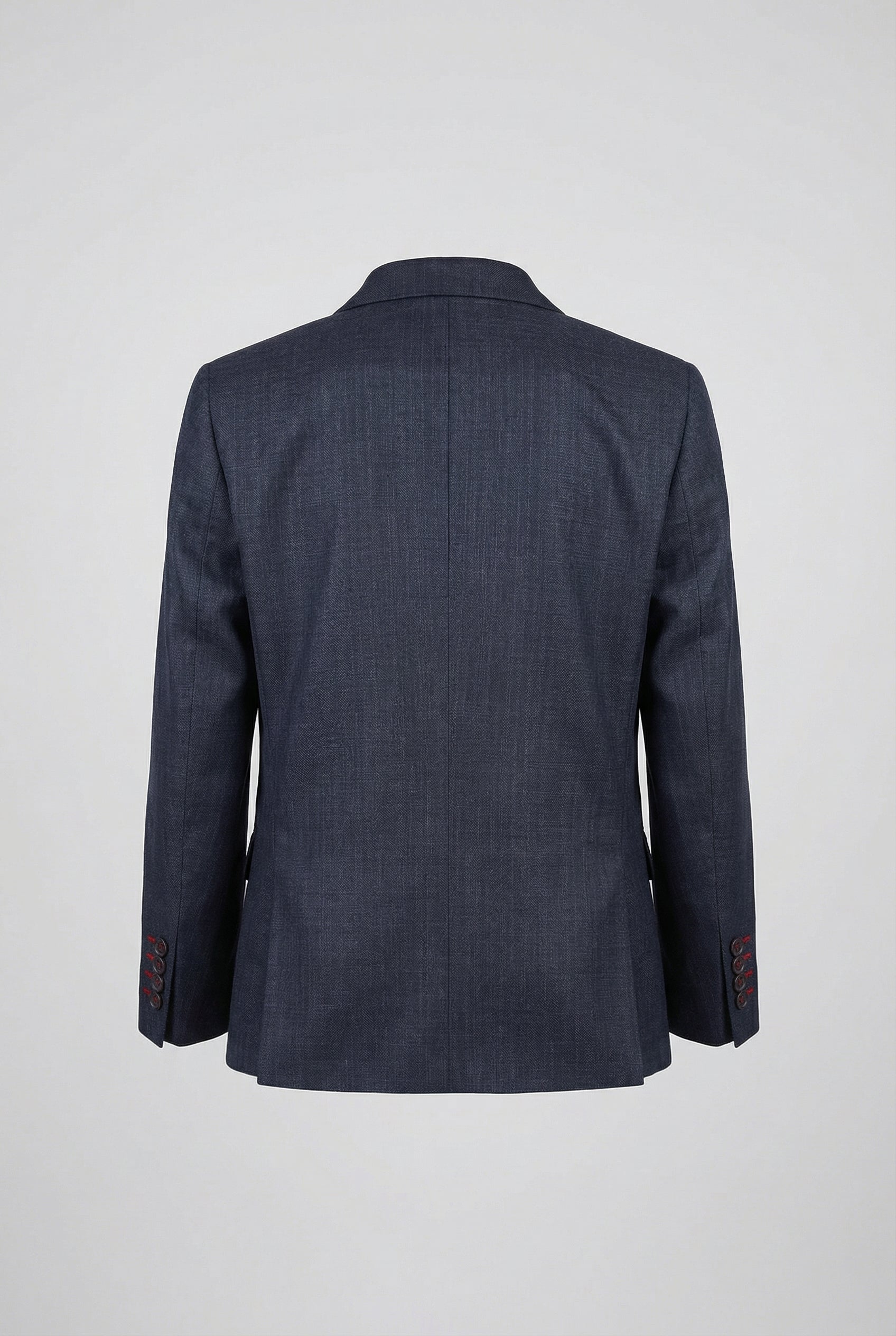 Traje ajustado de tejido texturizado de 5 piezas para niños - LORENZO - Azul marino