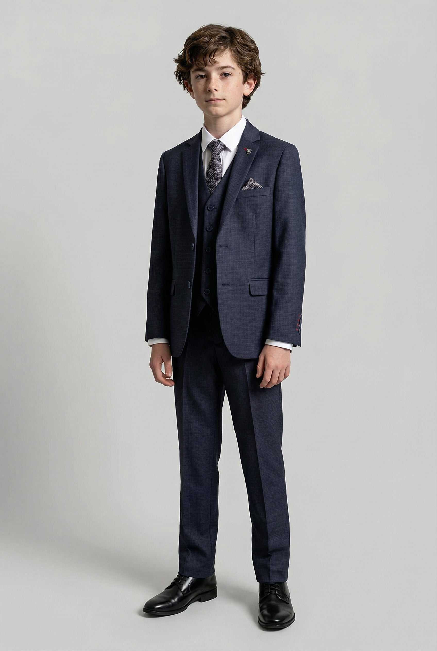 Traje ajustado para niños de 5 piezas con tejido texturizado - Zion