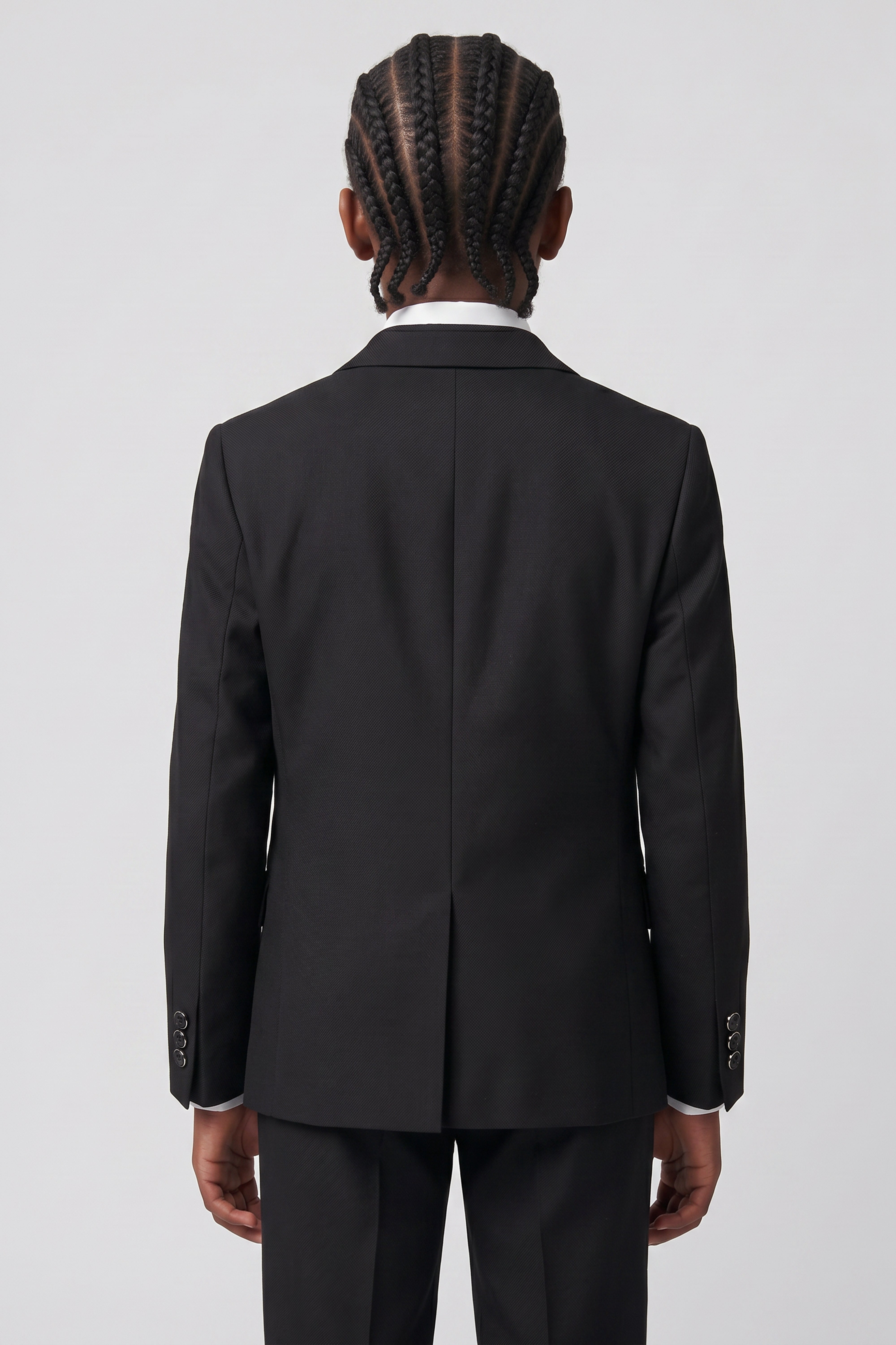 Traje de cena para niños de 6 piezas con chaleco cruzado - DAMATLIK W - Negro