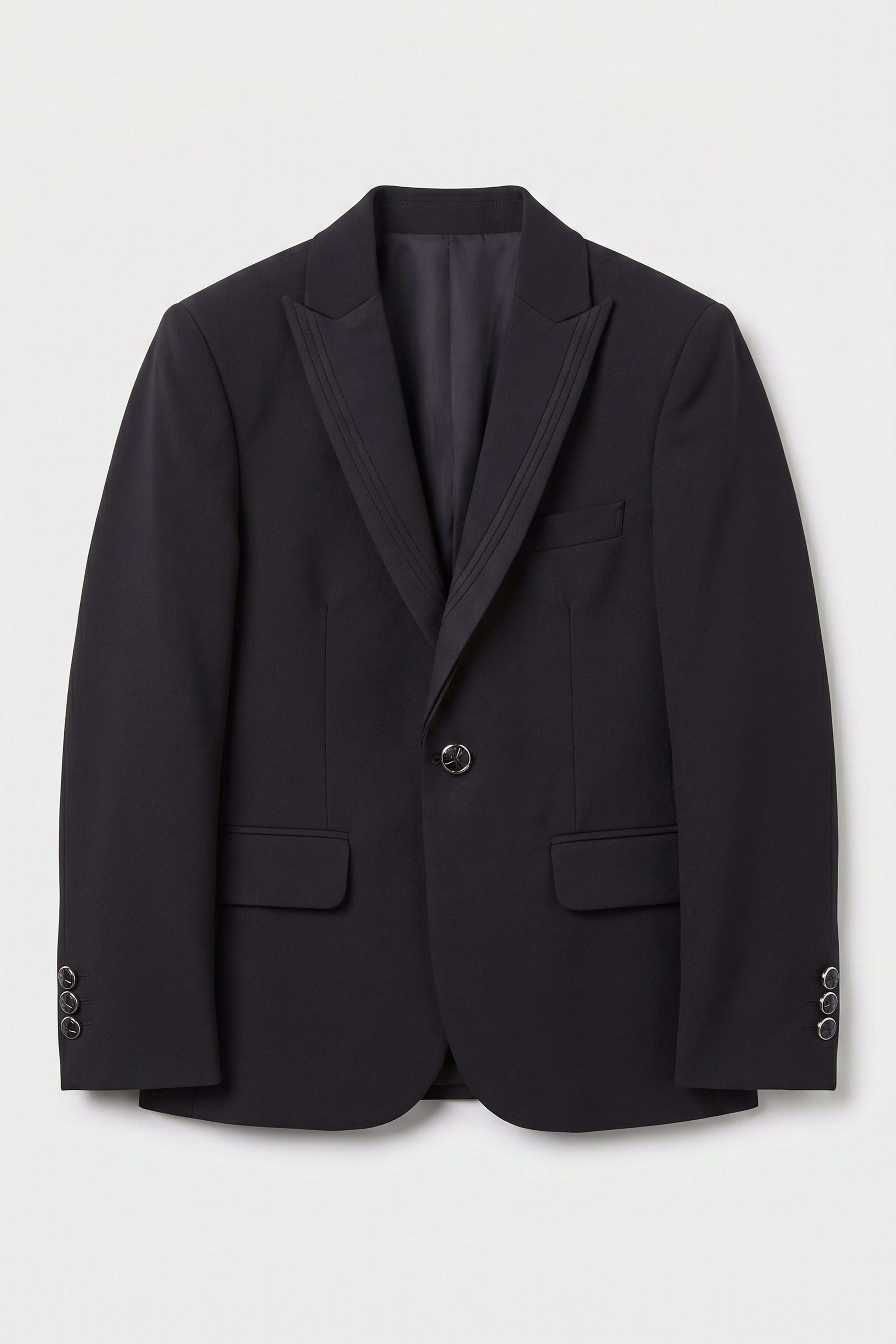 Traje de cena para niños de 6 piezas con chaleco cruzado - DAMATLIK W - Negro
