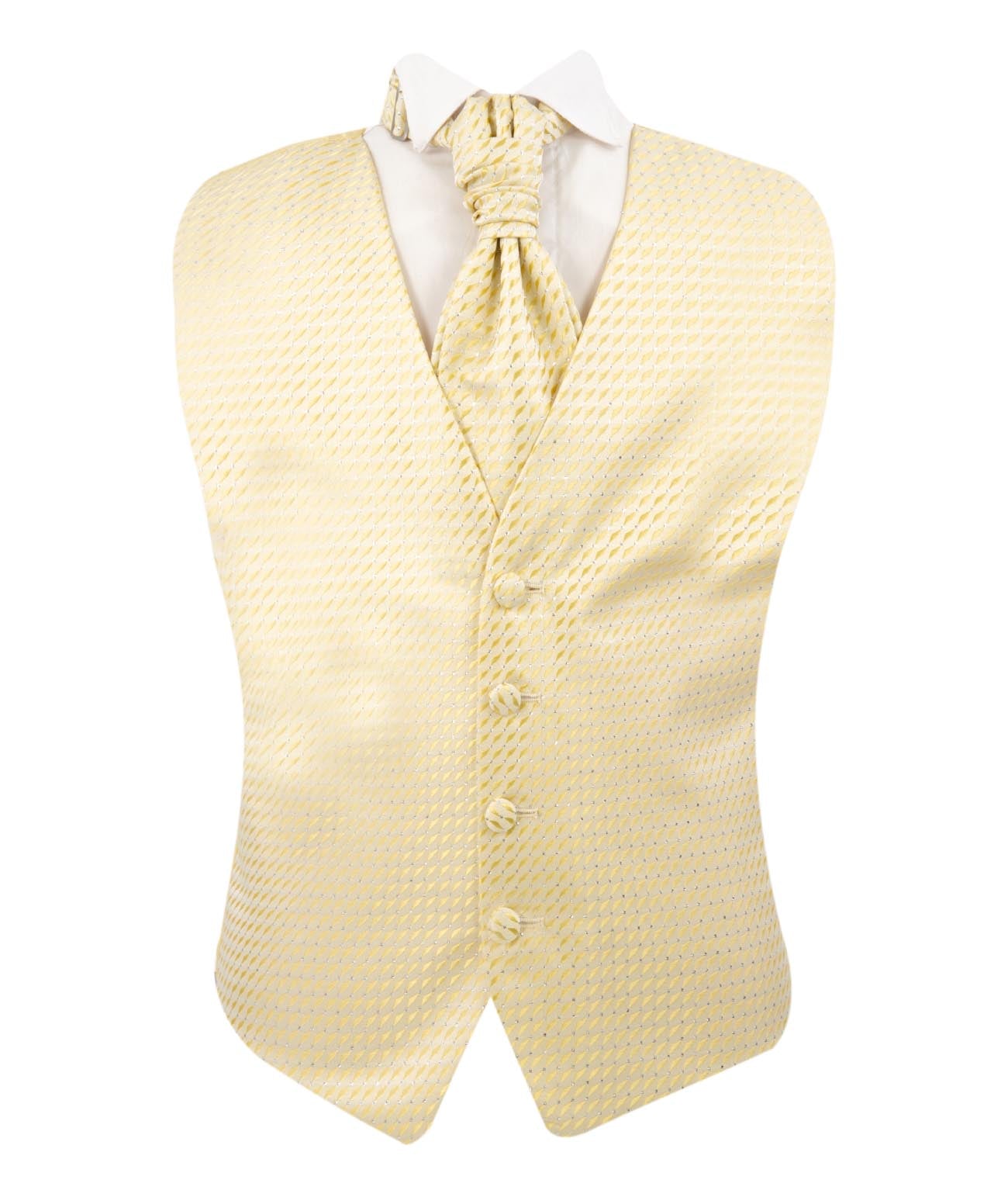 Boys 6 Piece Communion Tailored Fit Suit Set - White - Gold