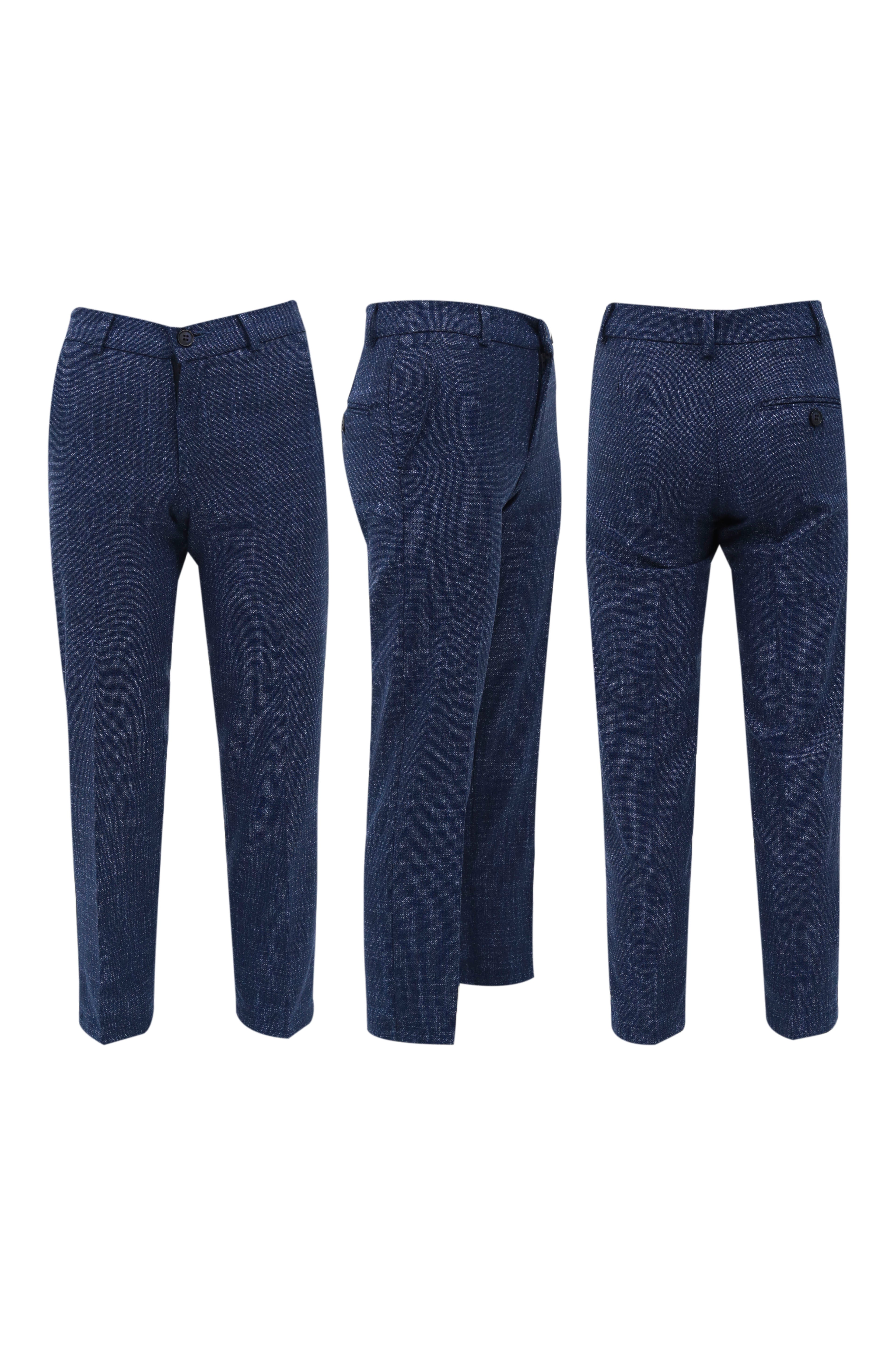 Jungen 7-teiliges Karoanzug Set - Marineblau