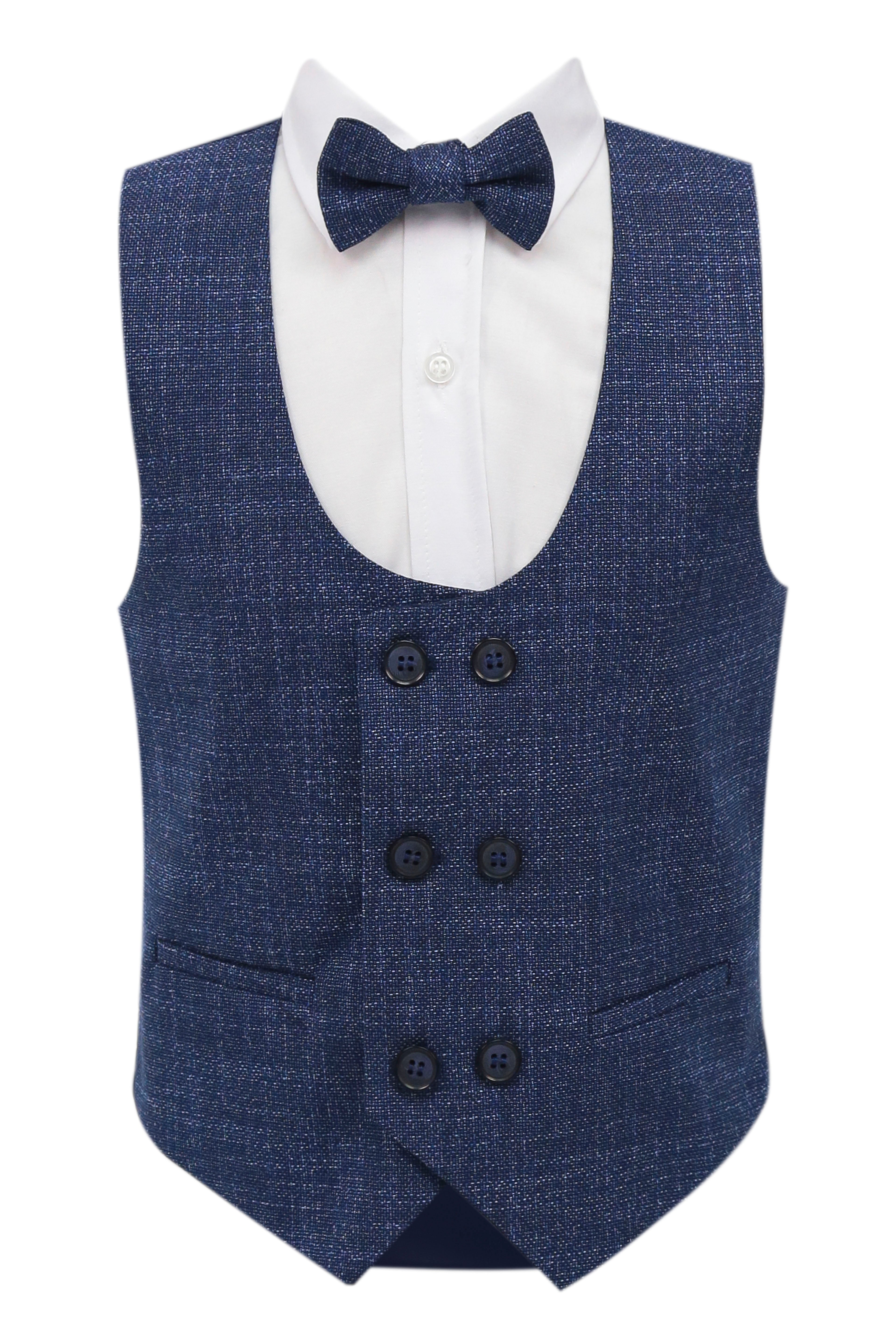 Jungen 7-teiliges Karoanzug Set - Marineblau