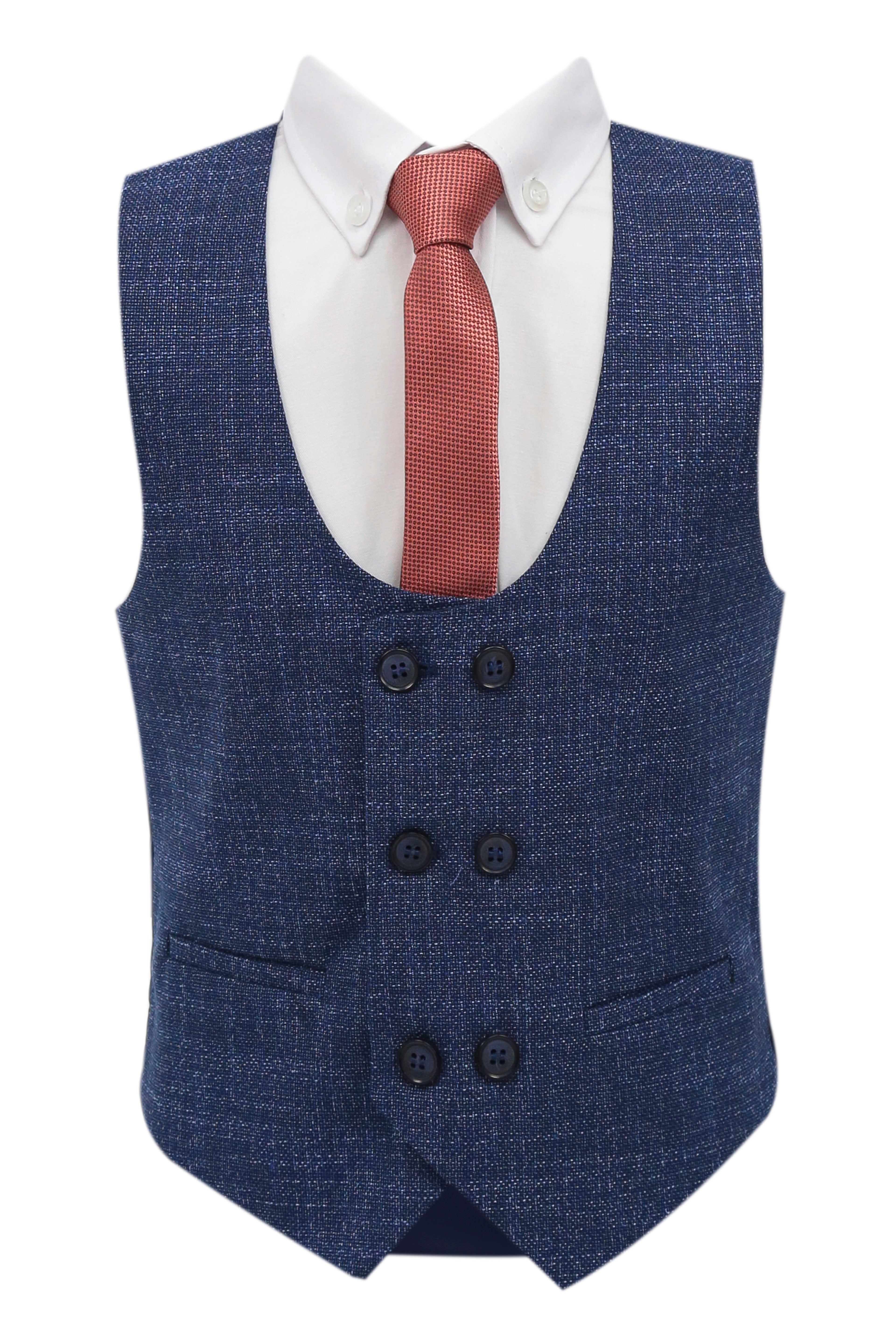 Jungen 7-teiliges Karoanzug Set - Marineblau