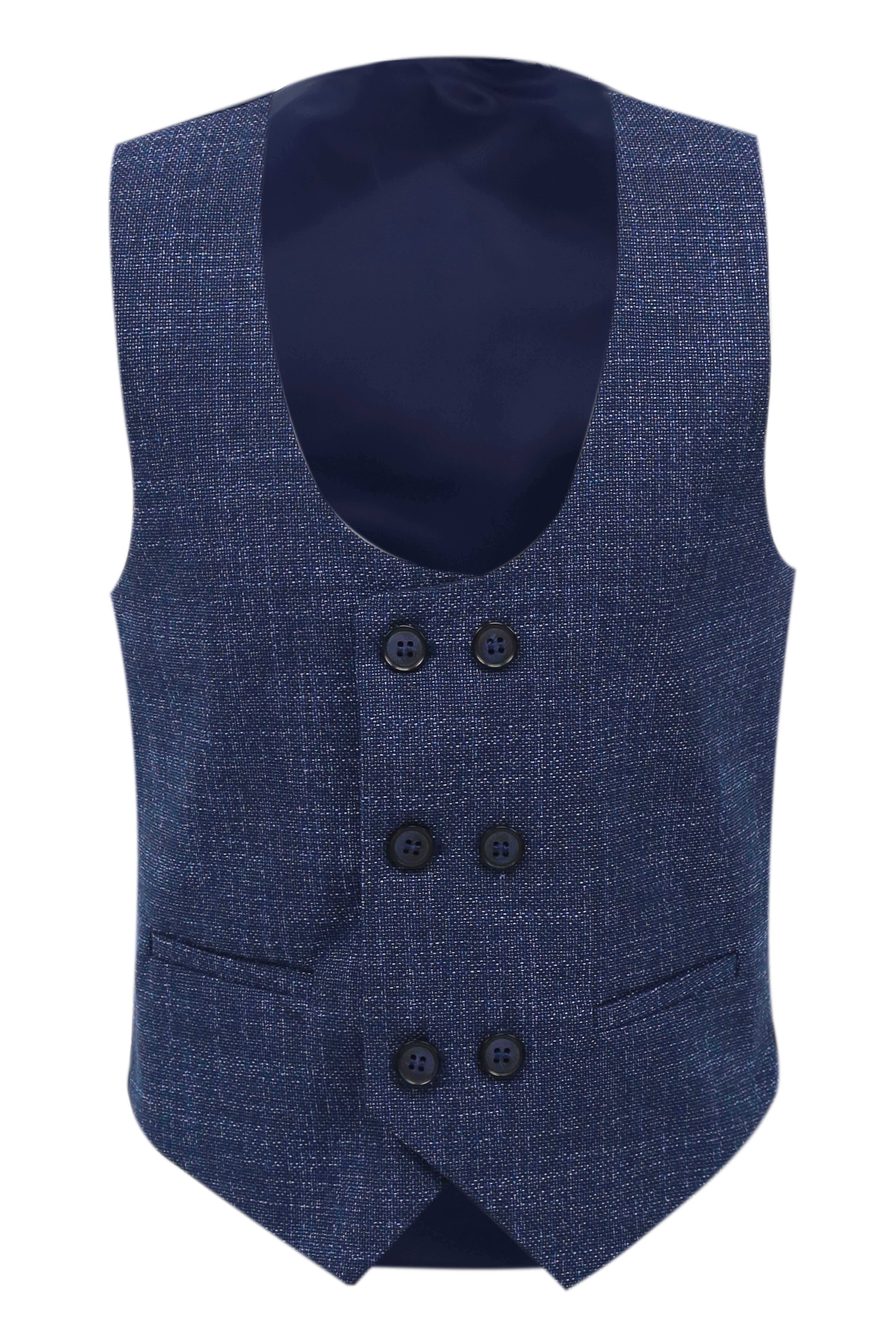 Jungen 7-teiliges Karoanzug Set - Marineblau