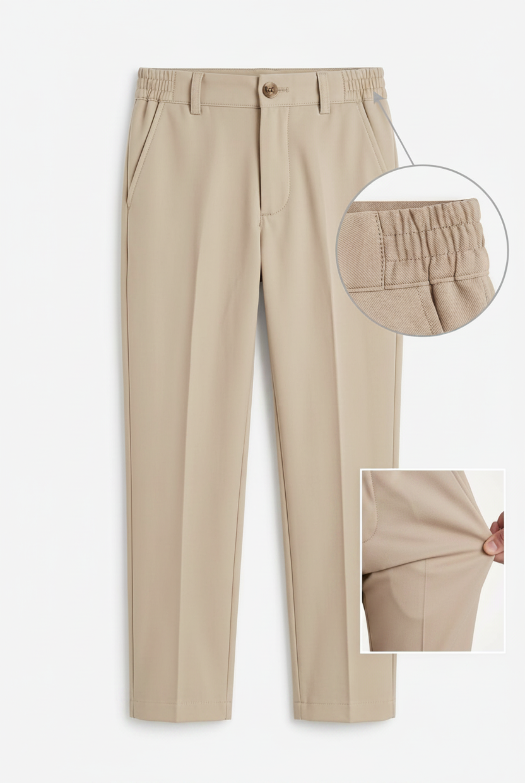 Pantalones formales ajustados Beige para niños