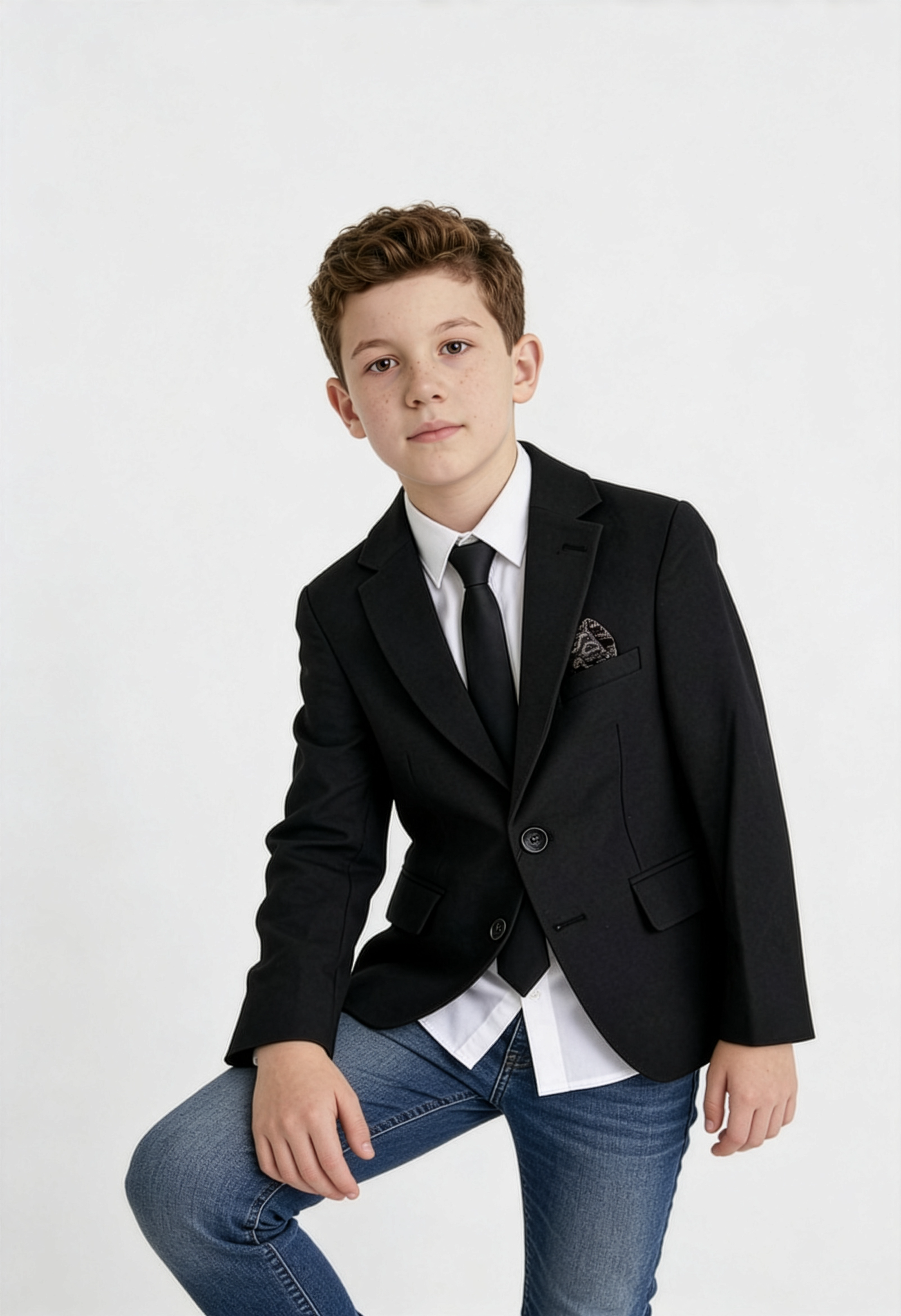 Chaqueta Blazer Clásica Negra para Niños