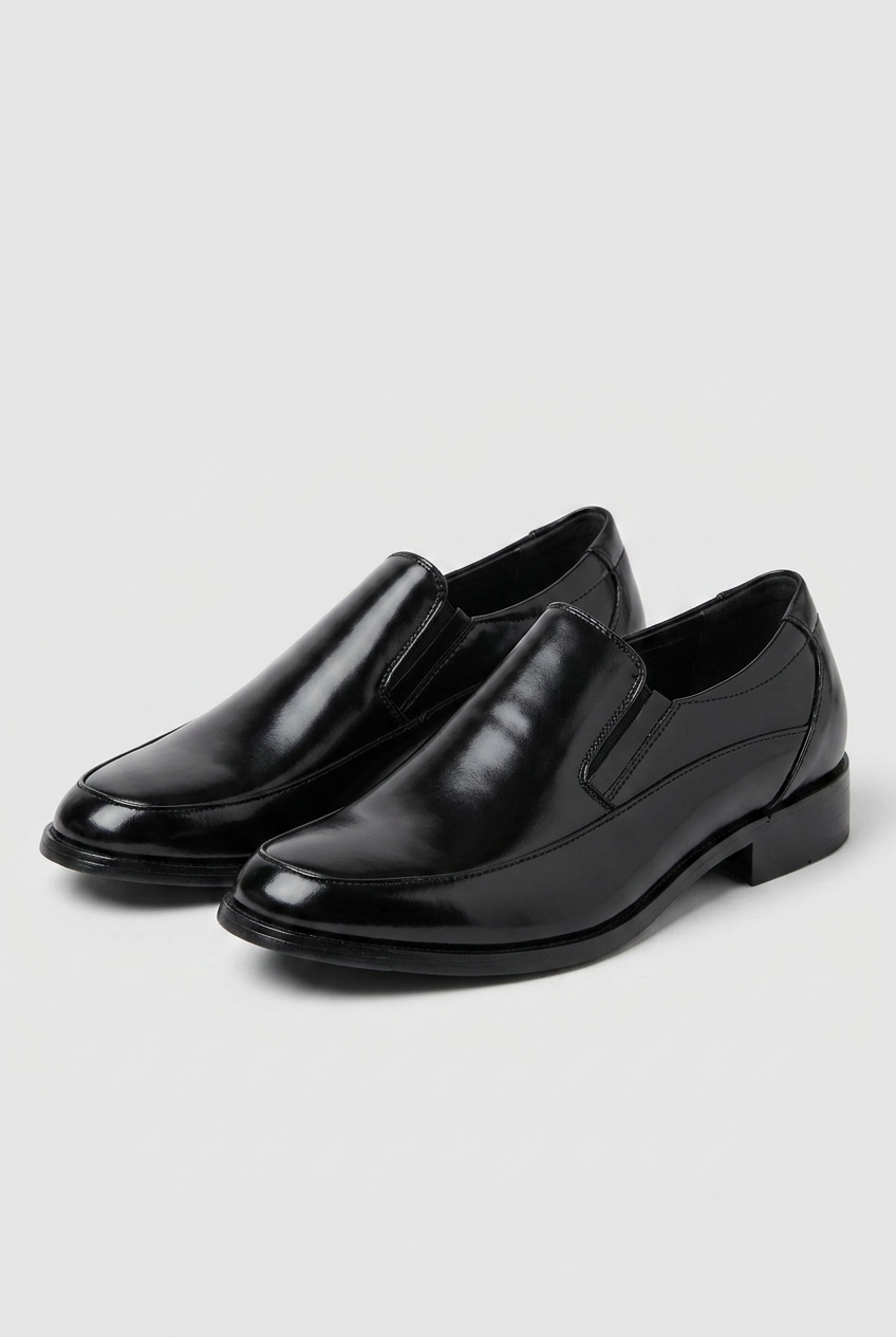 Zapatos formales negros sin cordones para niños – Mocasines de charol para bodas y ocasiones especiales