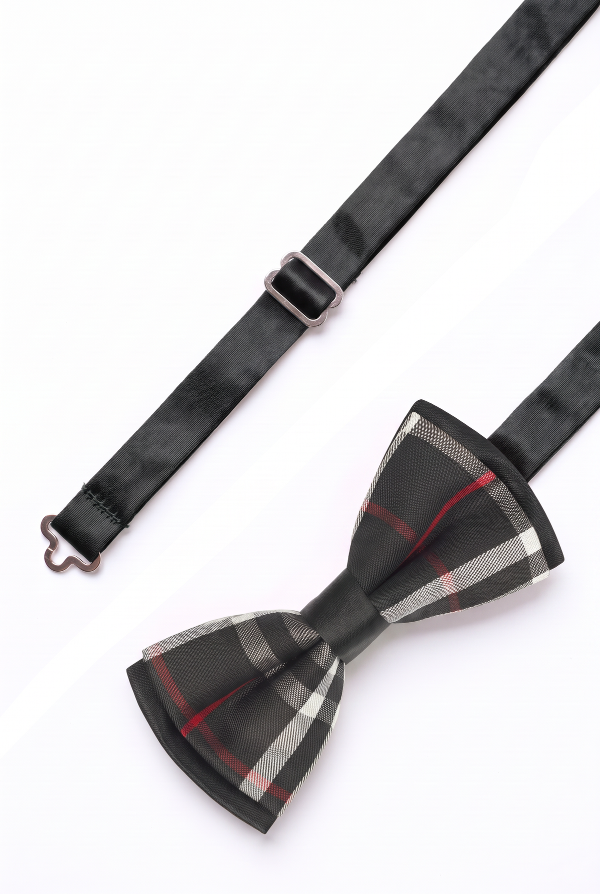 Set de pajarita con estilo Burberry para niños - negro y rojo