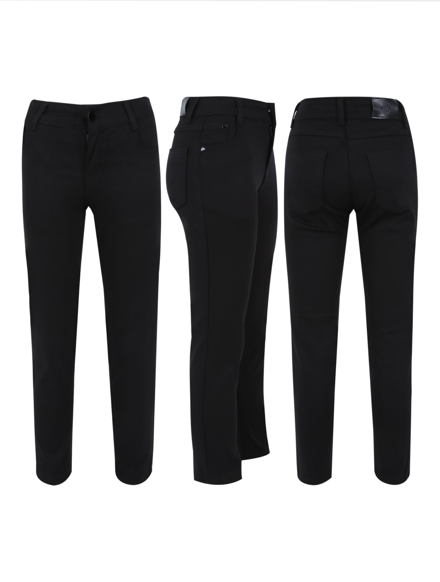 Pantalon chino décontracté stretch garçon – Noir