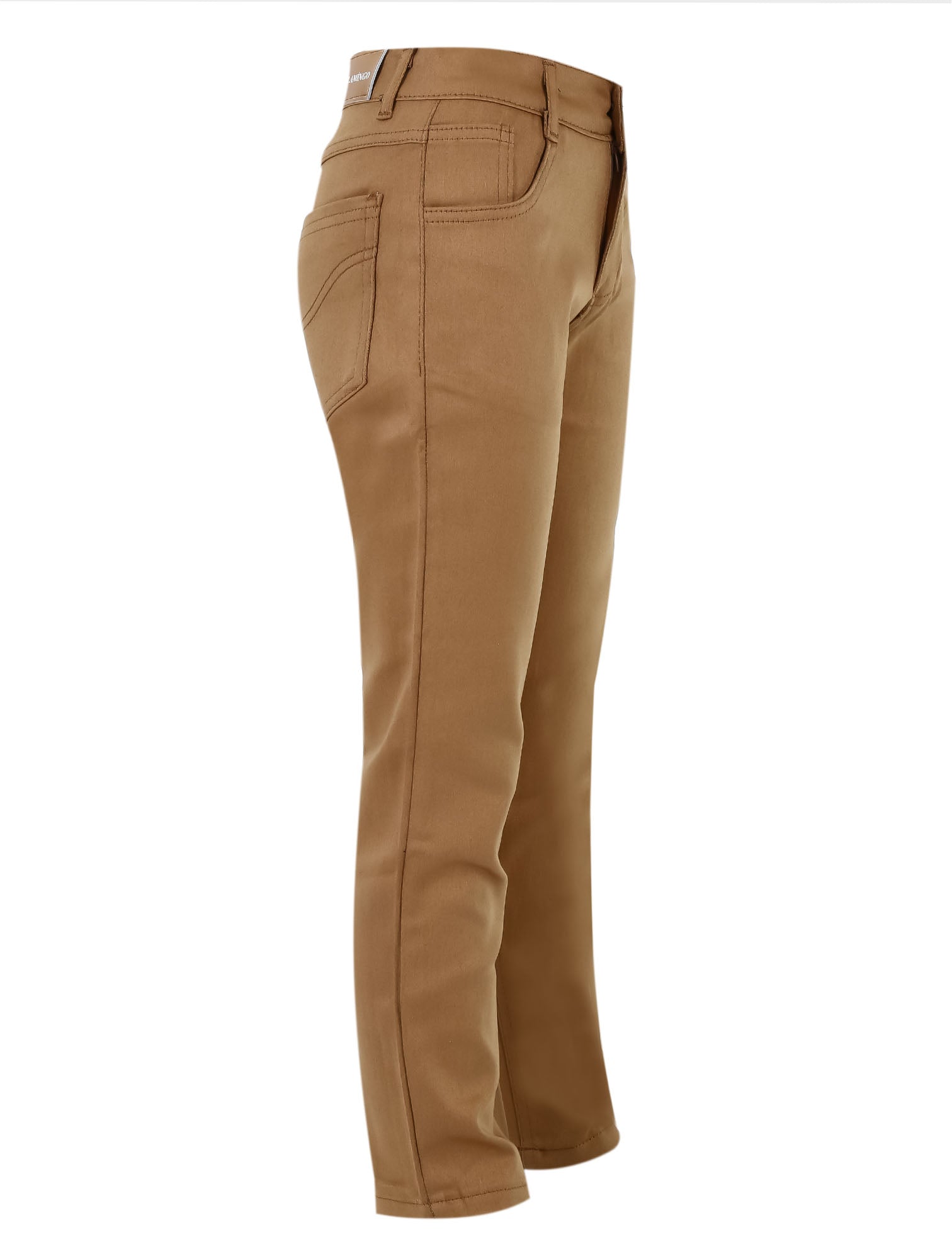 Pantalon chino décontracté stretch garçon – Marron kaki