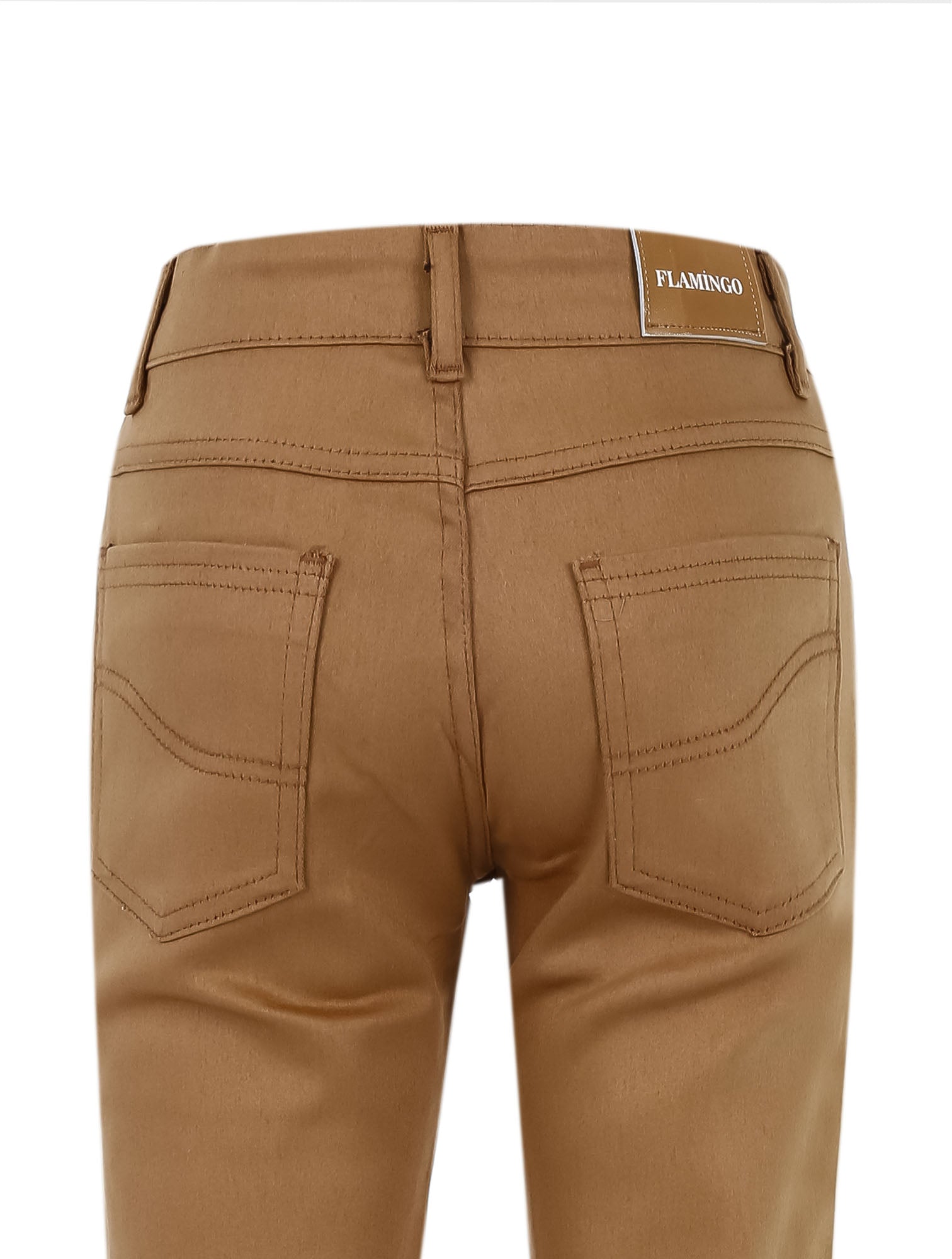 Pantalon chino décontracté stretch garçon – Marron kaki