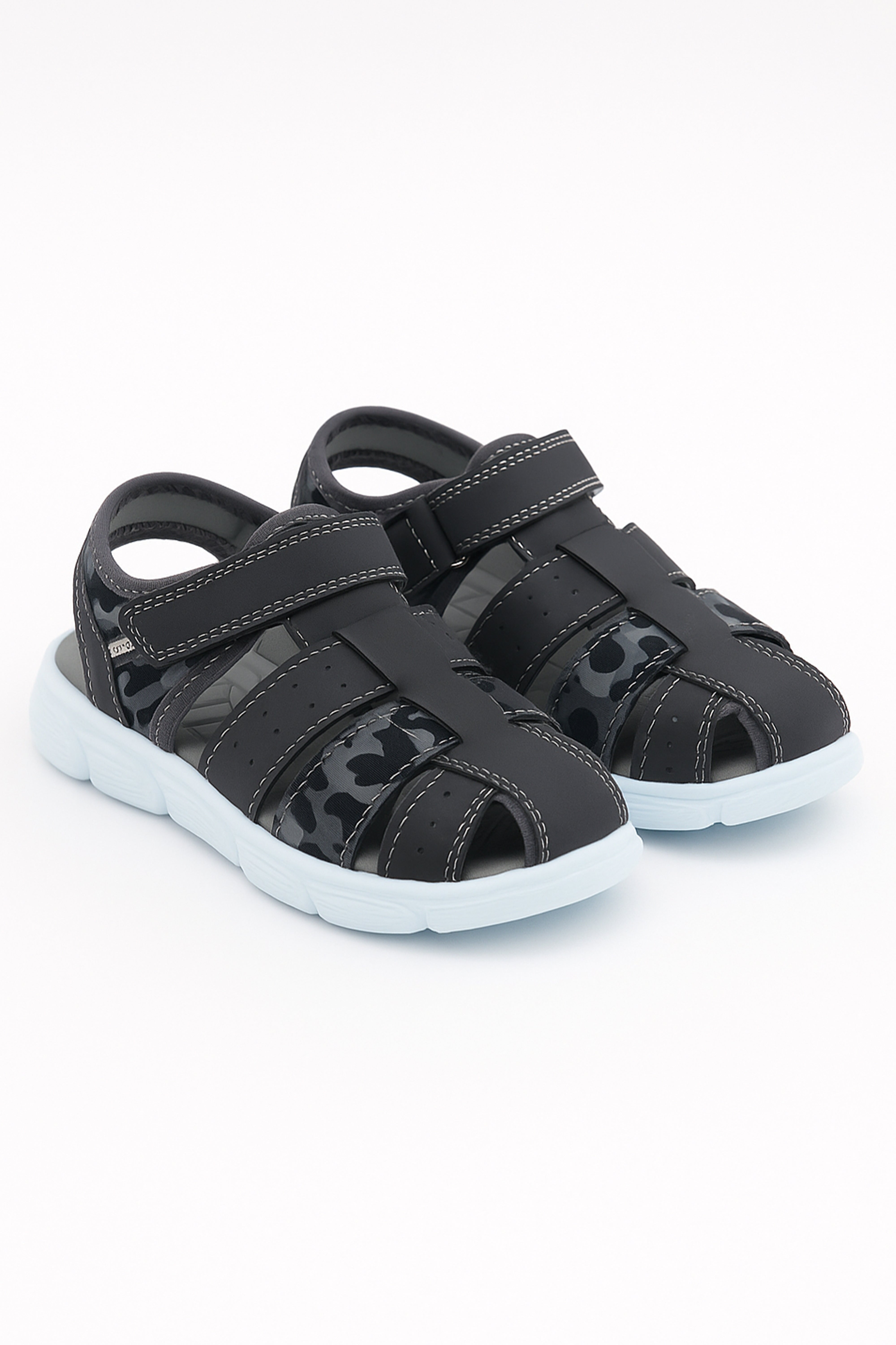 Boys Casual Trekking Summer Sandals - Grey Pair Side Picture