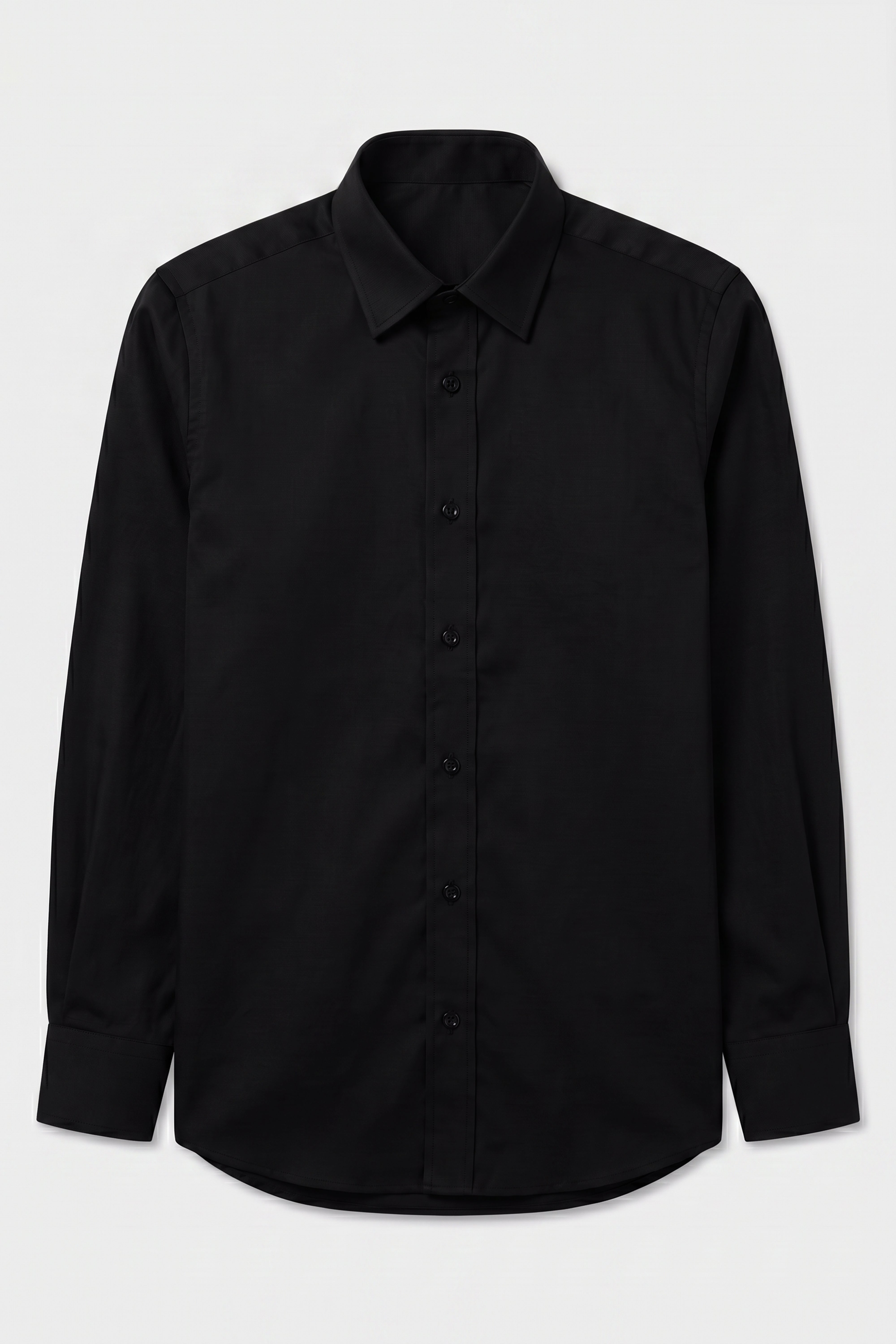 Boys Classic Collar Dress Shirt with Cufflinks - Black Front Picture