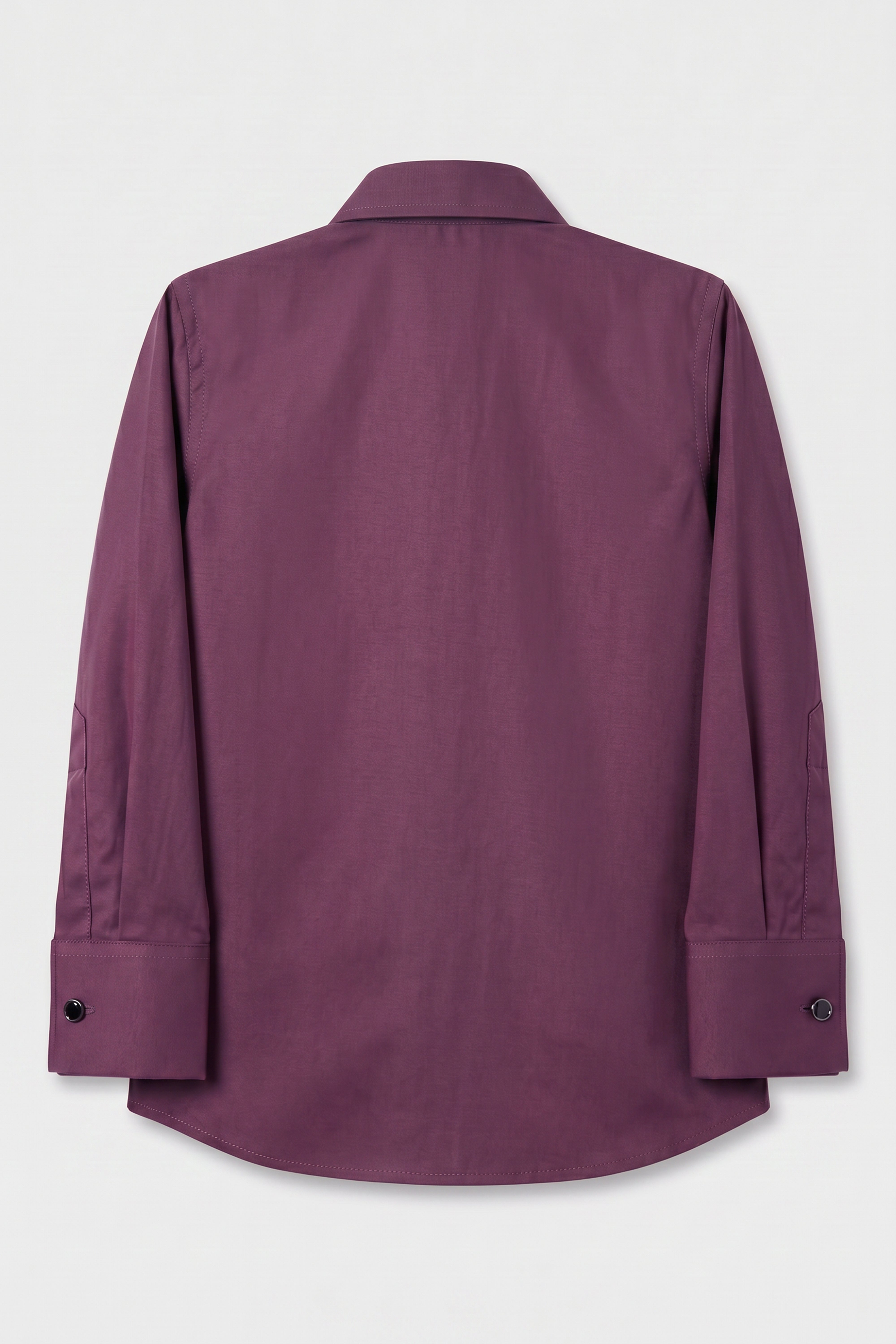 Boys Classic Collar Dress Shirt with Cufflinks - Burgundy Back Picture
