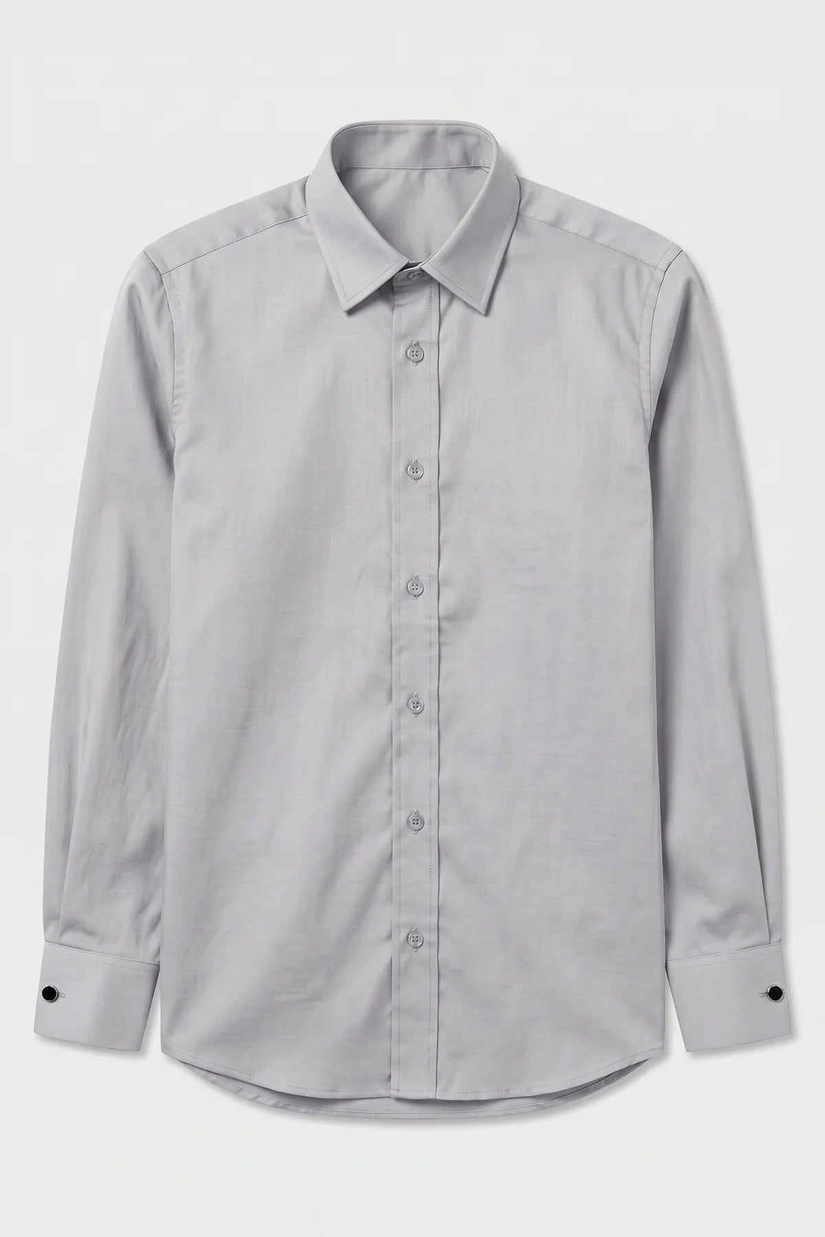 Camisa de vestir clásica para niños con puños para gemelos - Gris Piedra