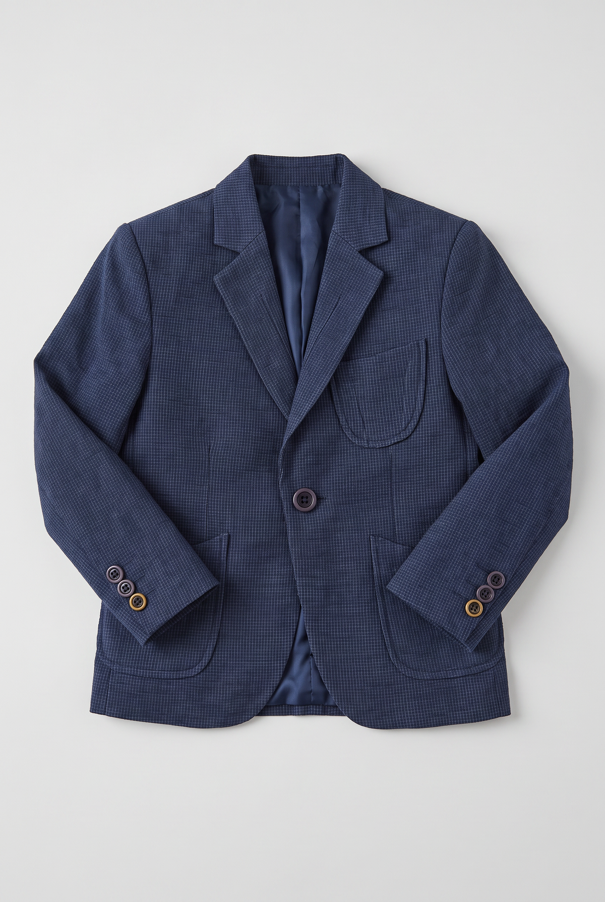 Jungen Baumwollmischung Slim Fit Formeller Köper Blazer - Marineblau