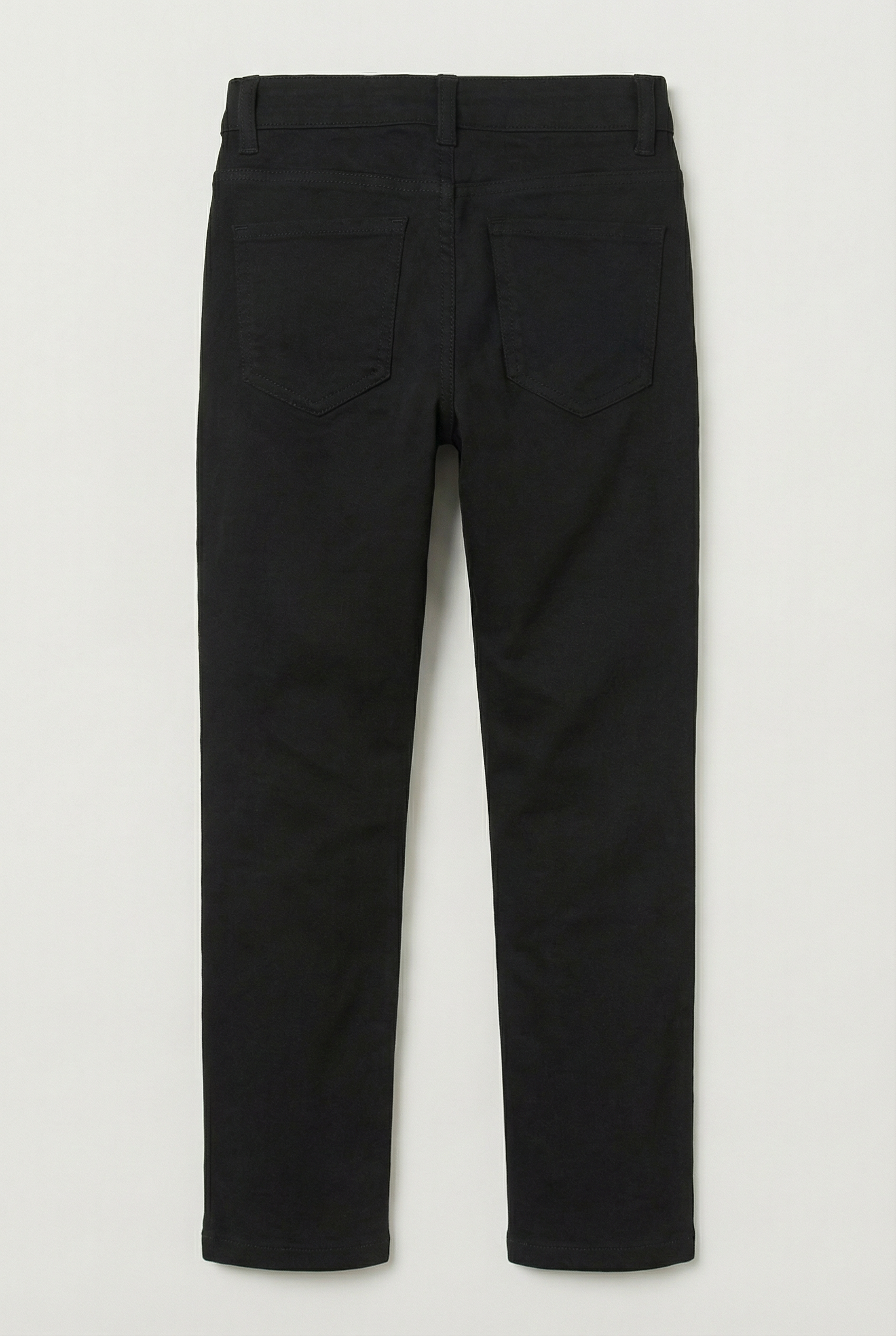 Boys Cotton Casual Stretch Chino Trousers – Black Back Picture