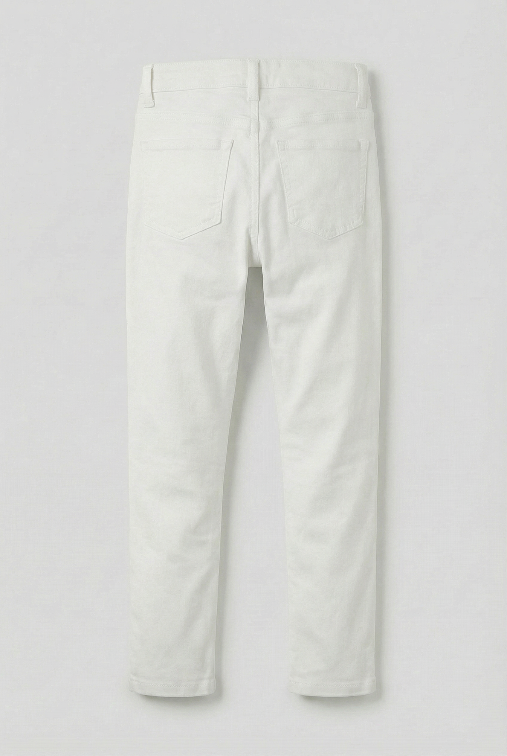 Boys Cotton Casual Stretch Chino Trousers – White Back Picture
