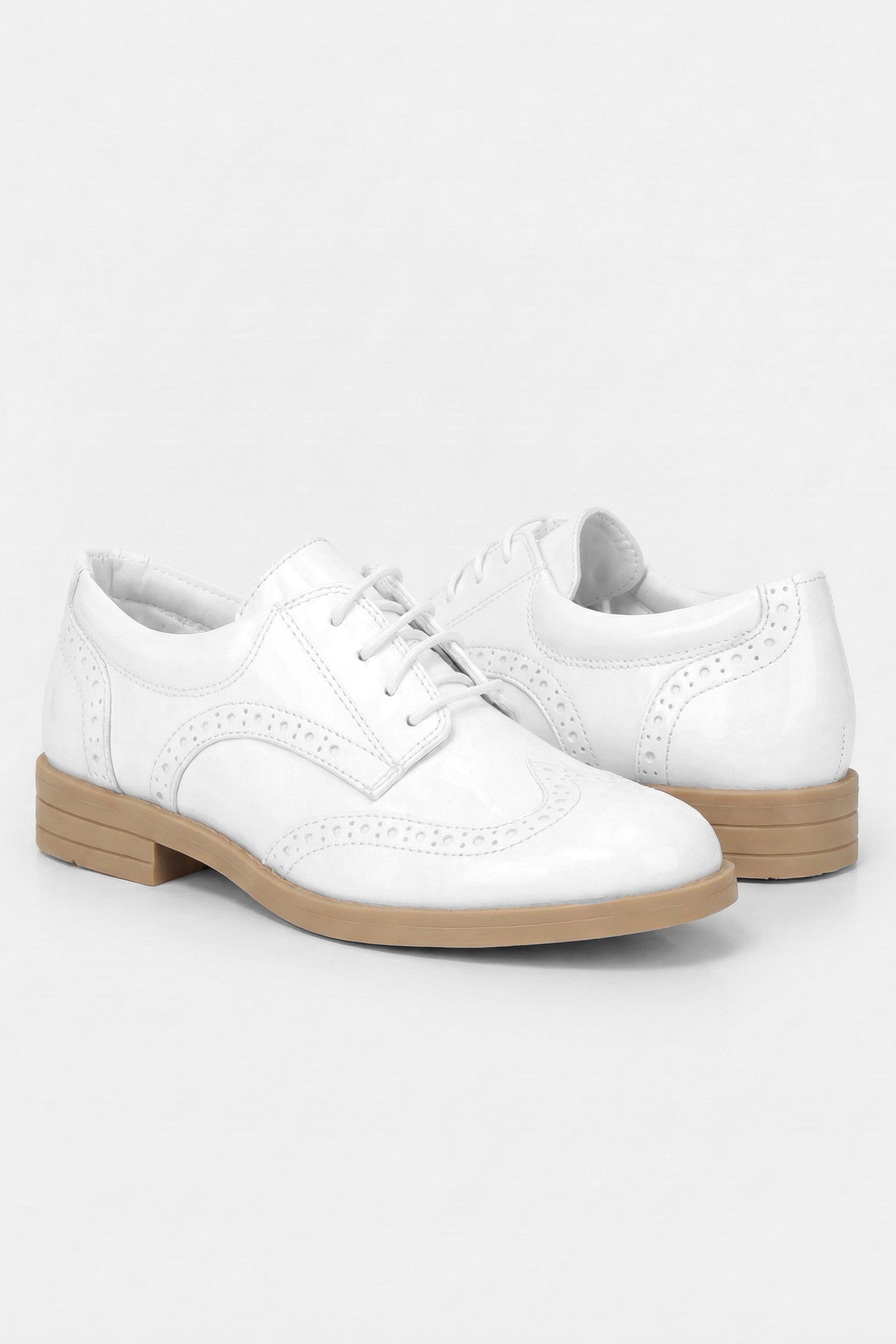 Jungen Derby Brogue Schnürsenkel Dressschuhe - Weiß