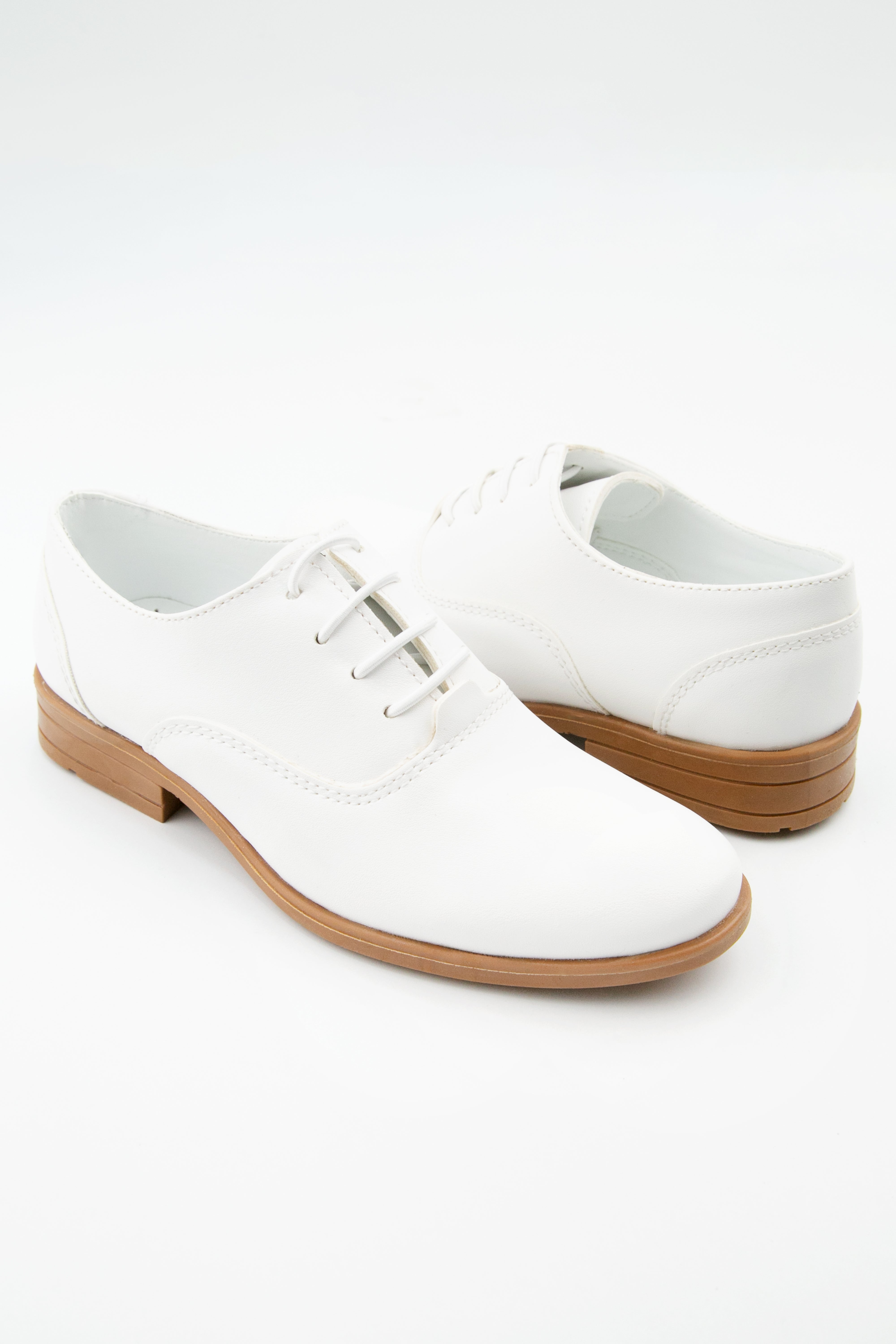 Chaussures de communion pour garçons Derby à lacets - Majestic - Blanc