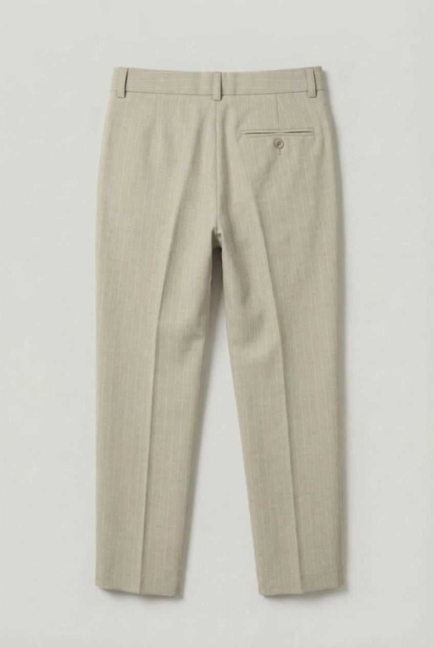 Traje de rayas diplomáticas cruzado para niños - Conjunto de 3 piezas y 6 piezas - Beige