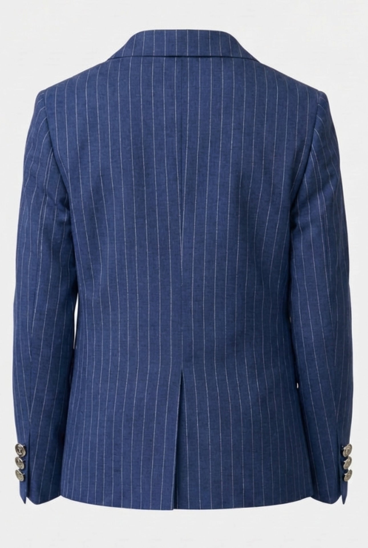 Erkek Çocuk Çift Düğmeli Çizgili Takım Elbise - 3 Parça & 6 Parça Set - Lacivert Mavi