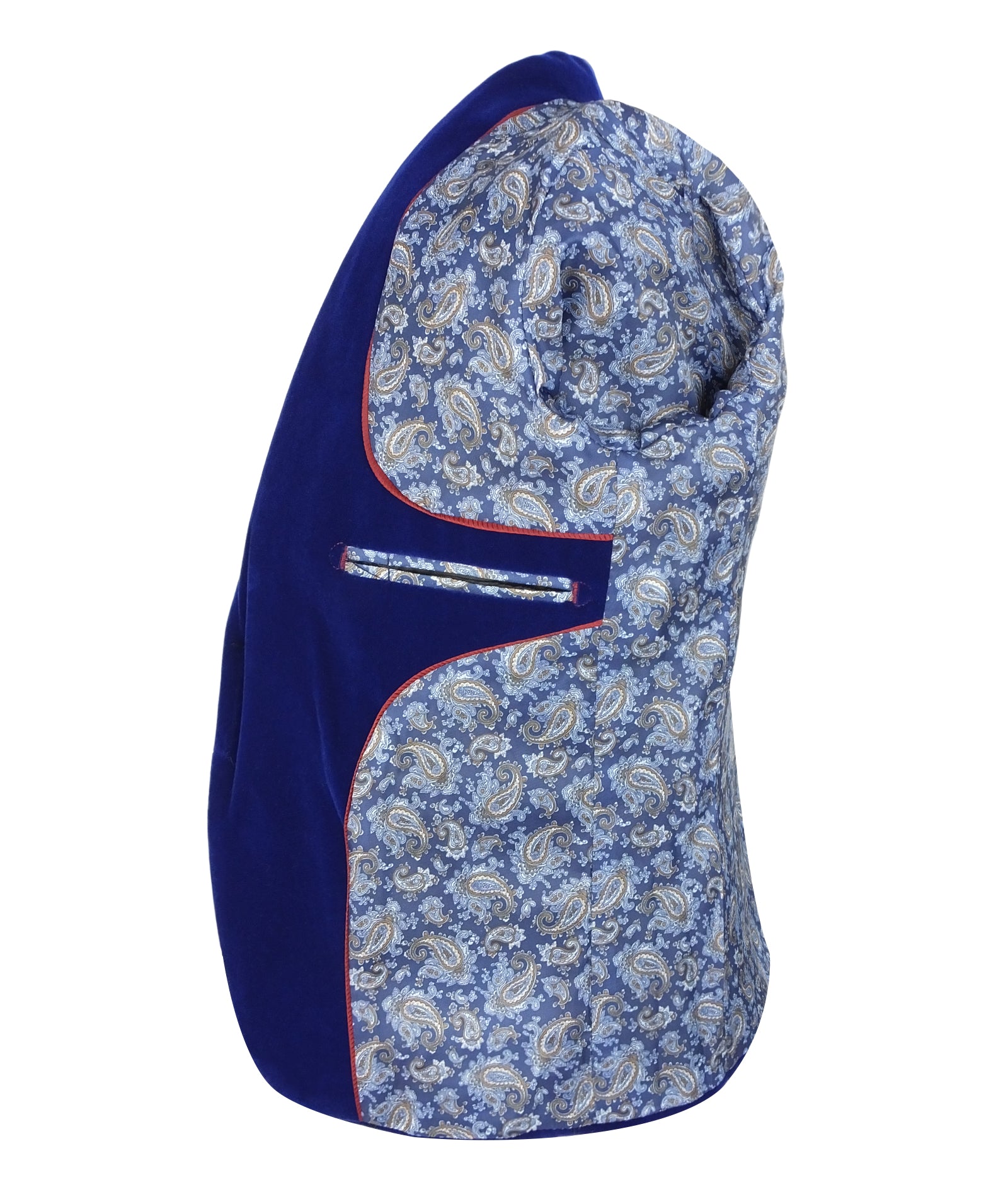 Boys Formal Velvet Blazer Jacket - Royal Blue Linning Picture