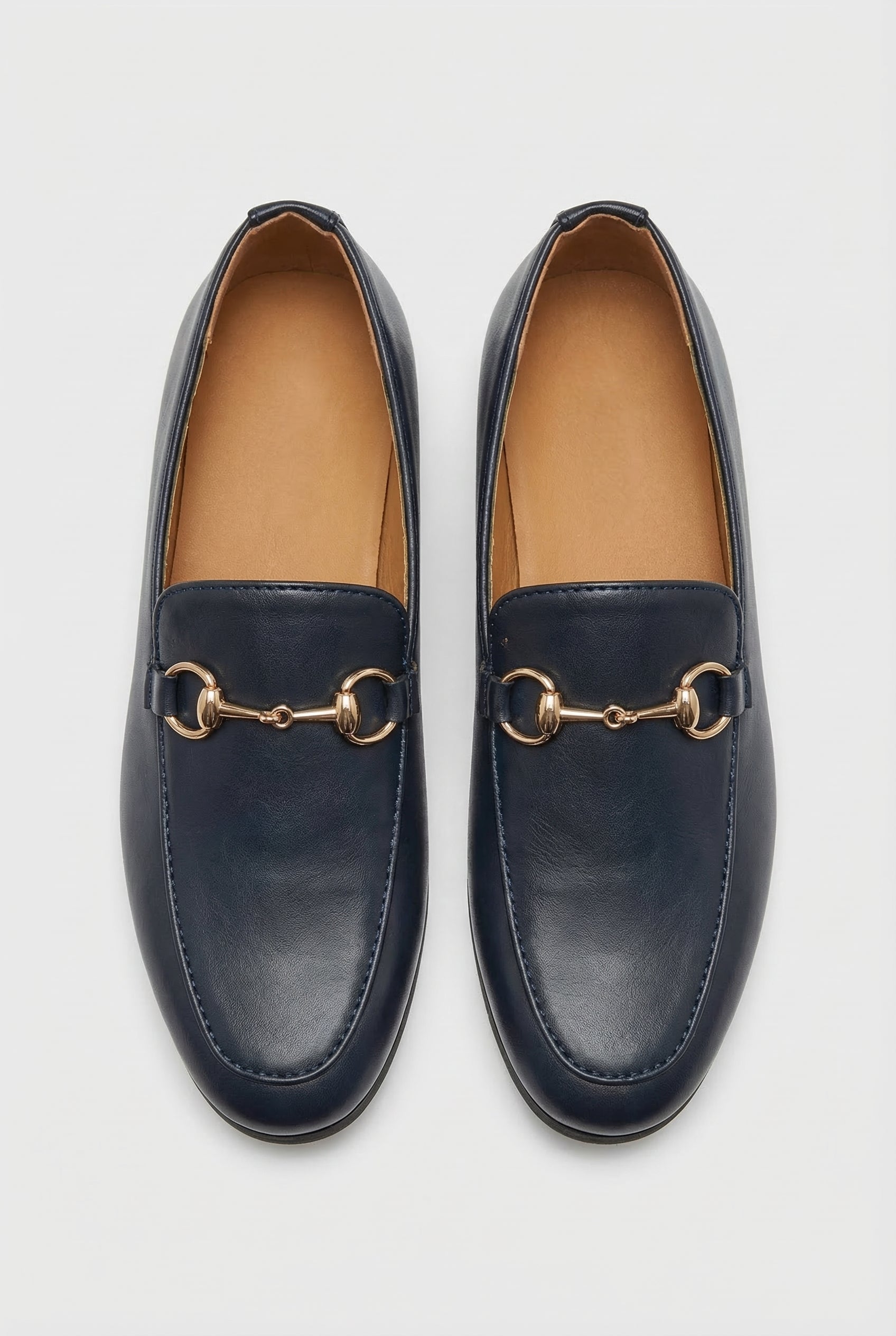 Boys Gold Horsebit Loafer Dress Shoes - Asher Black Front Picture