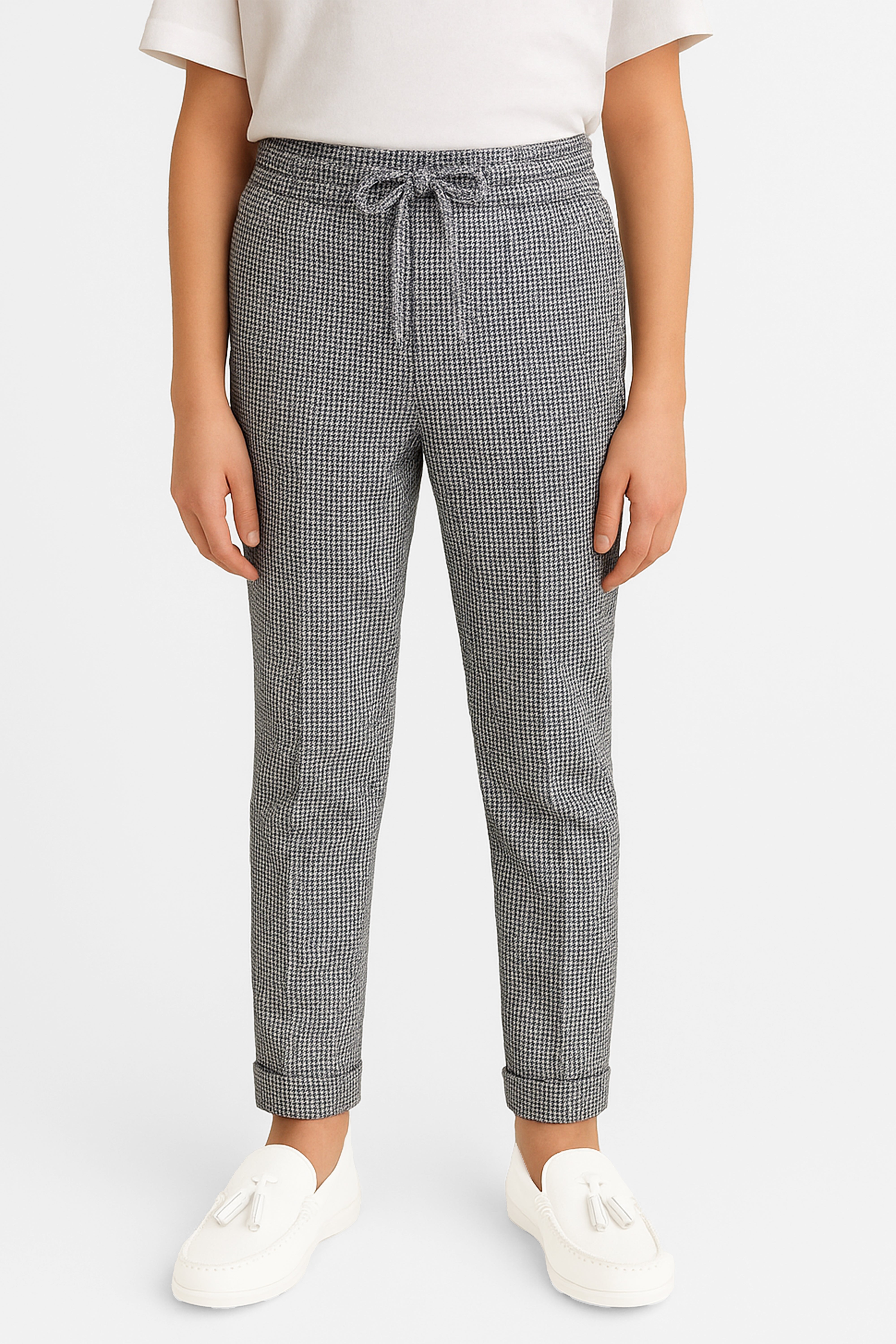 Boys Grey 2-Piece Mini Houndstooth Suit - ORME Trousers Picture