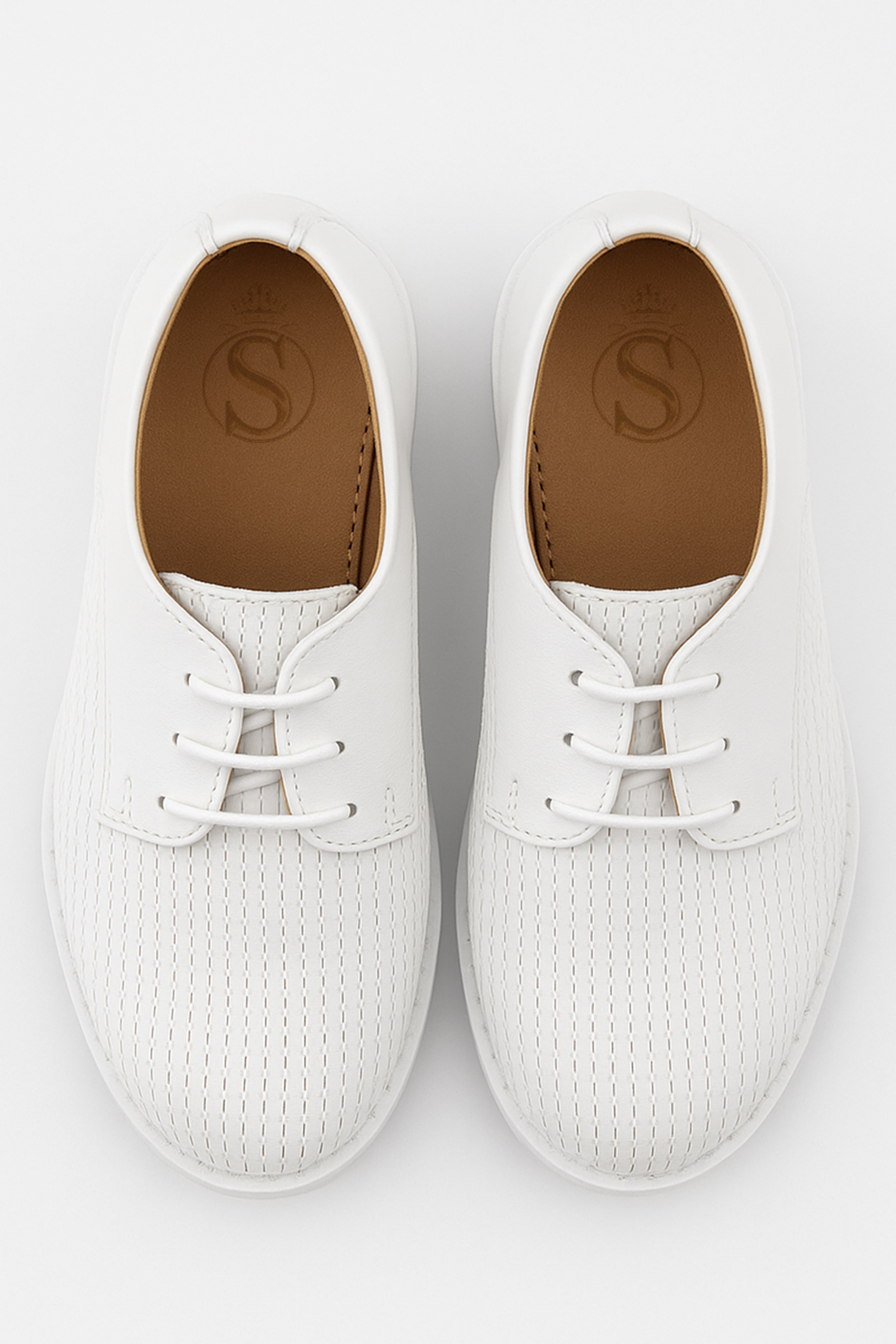 Jungen Leder Schnürformelle Schuhe - Weiß