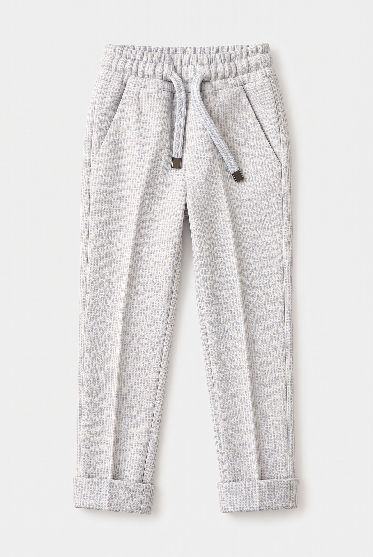 Boys Light Blue 2-Piece Mini Tweed Houndstooth Suit - ORME Trousers Picture