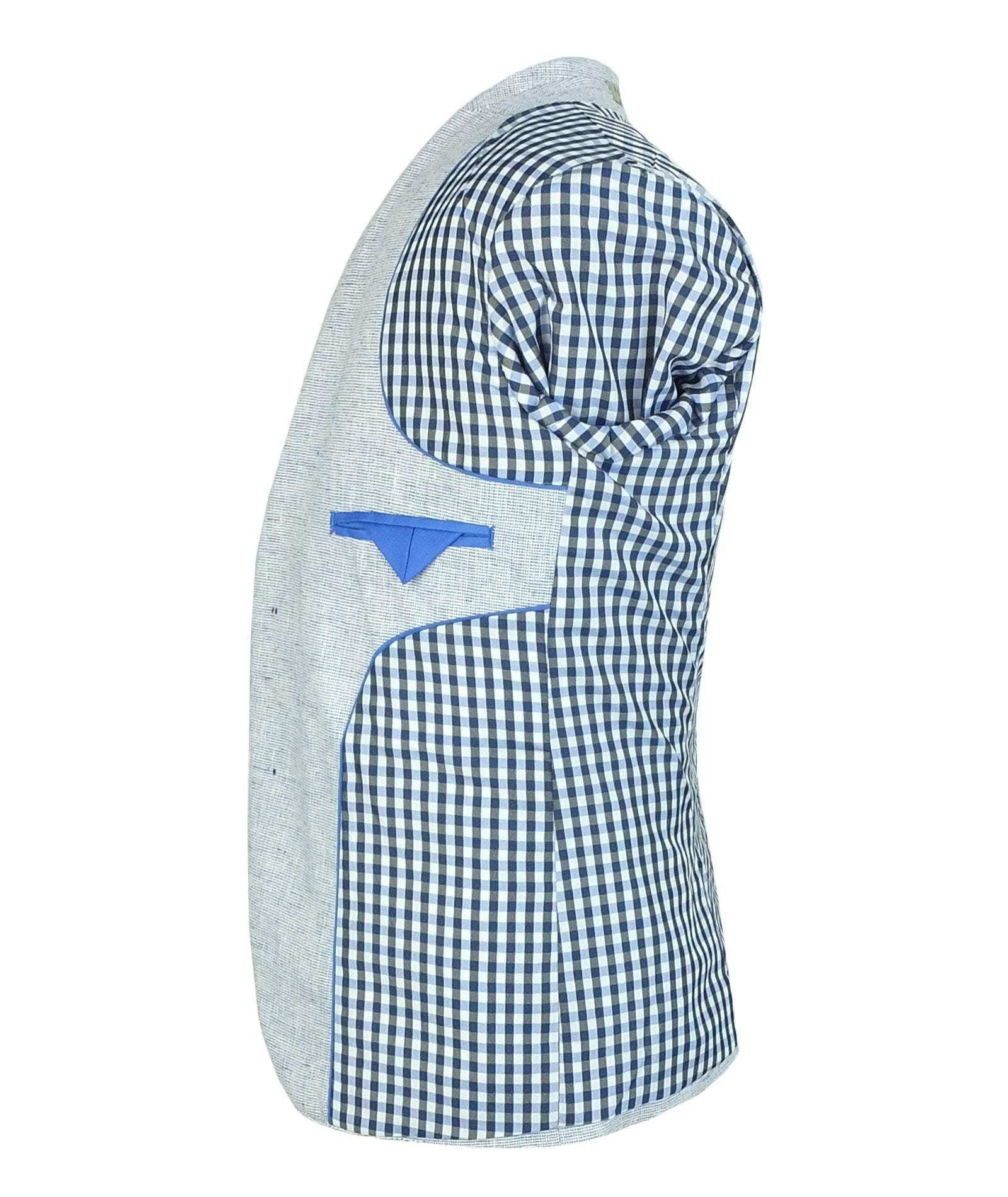 Boys Linen Suit with Elbow Patches - Pale Blue