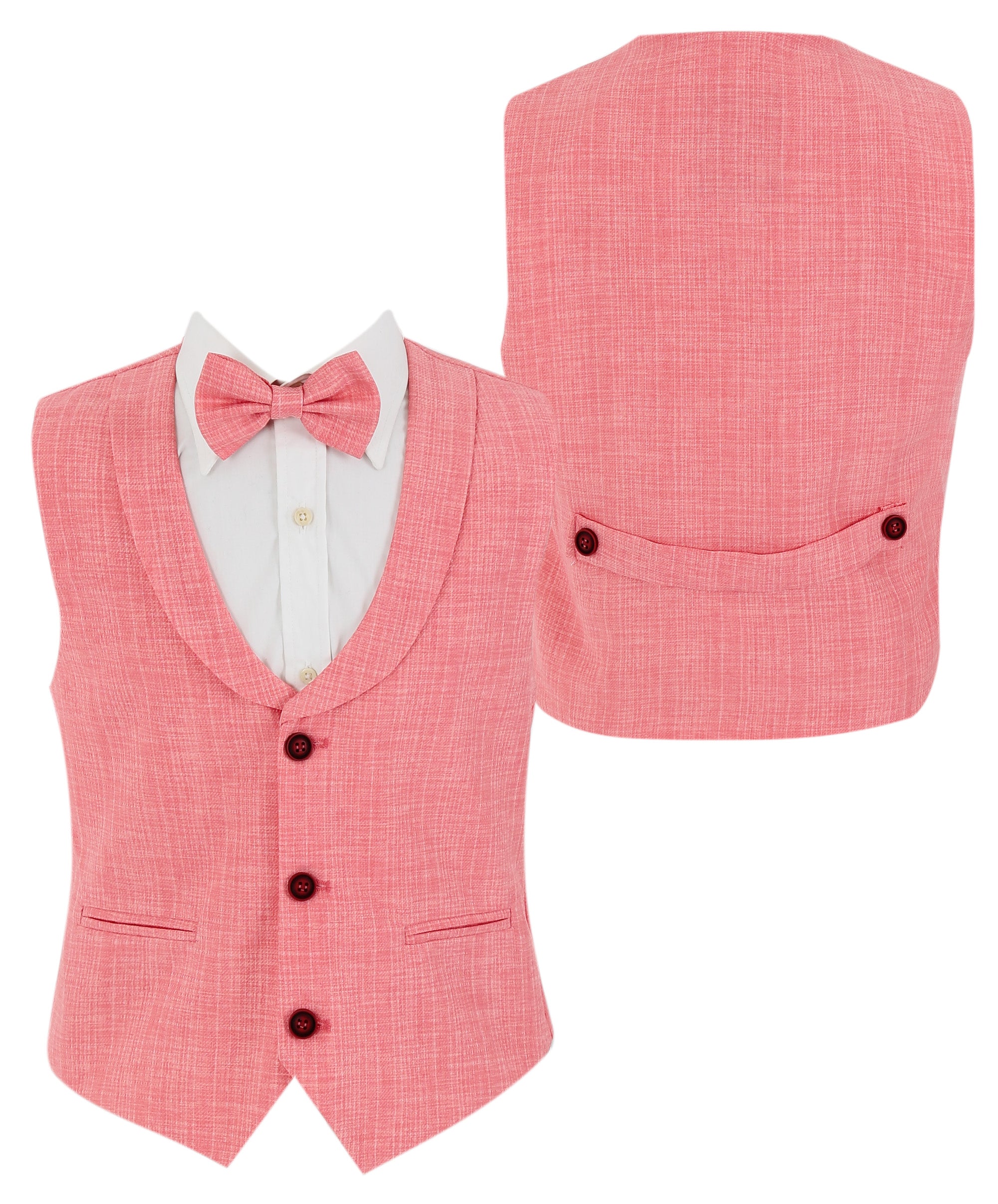 Baby & Boys 4-Piece Cotton-Linen Waistcoat Suit Set - Red