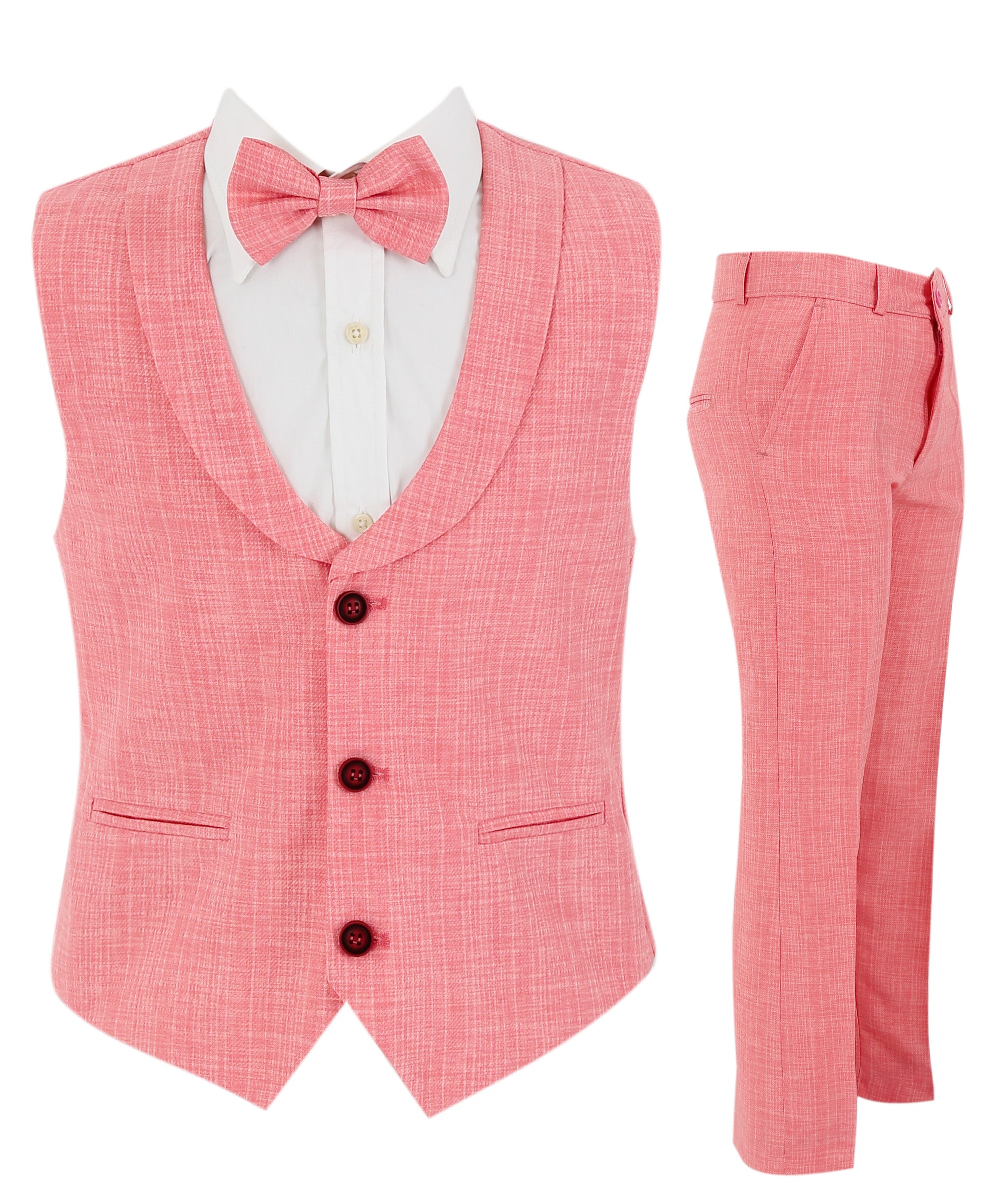Baby & Boys 4-Piece Cotton-Linen Waistcoat Suit Set - Red