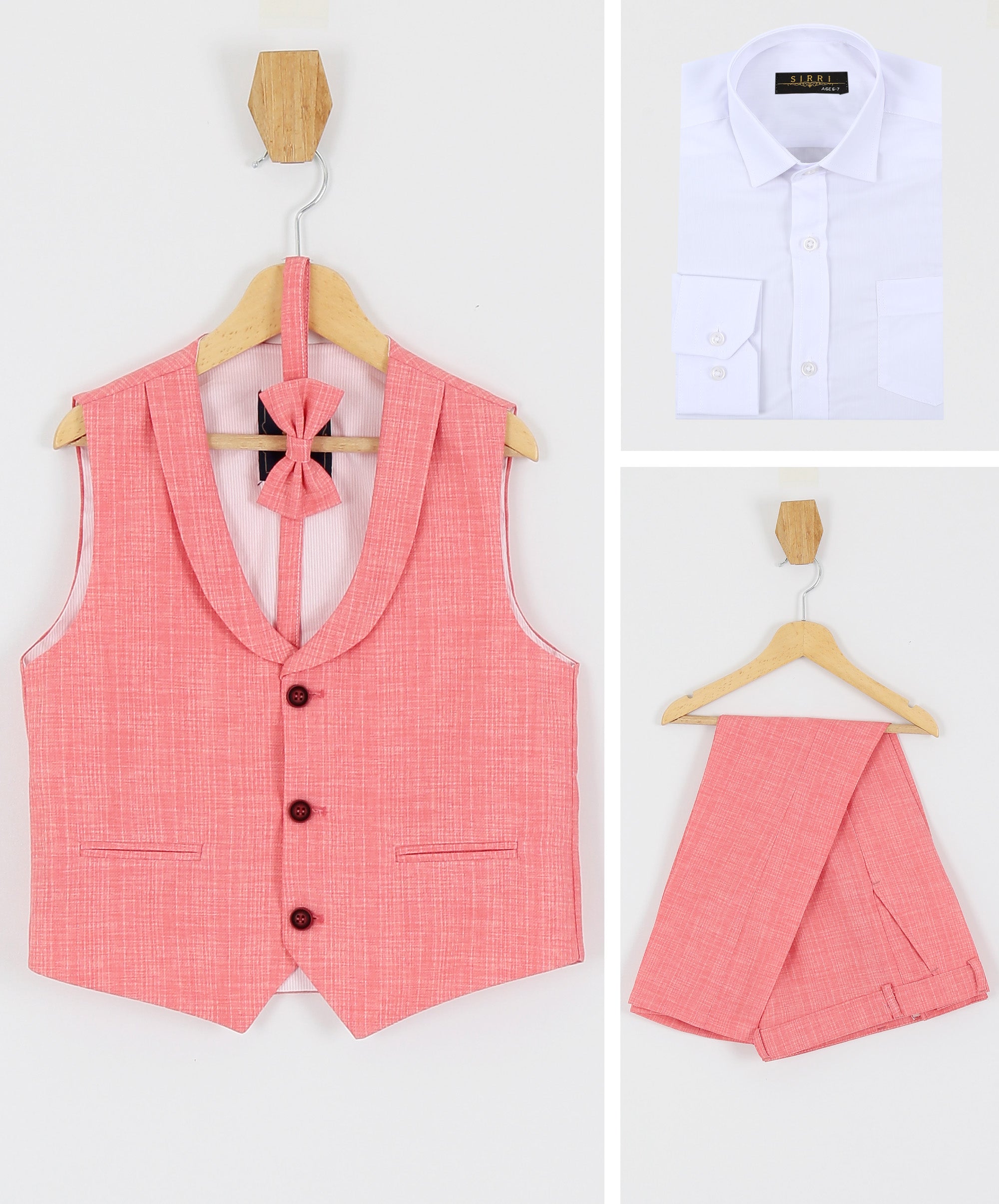 Baby & Boys 4-Piece Cotton-Linen Waistcoat Suit Set - Red