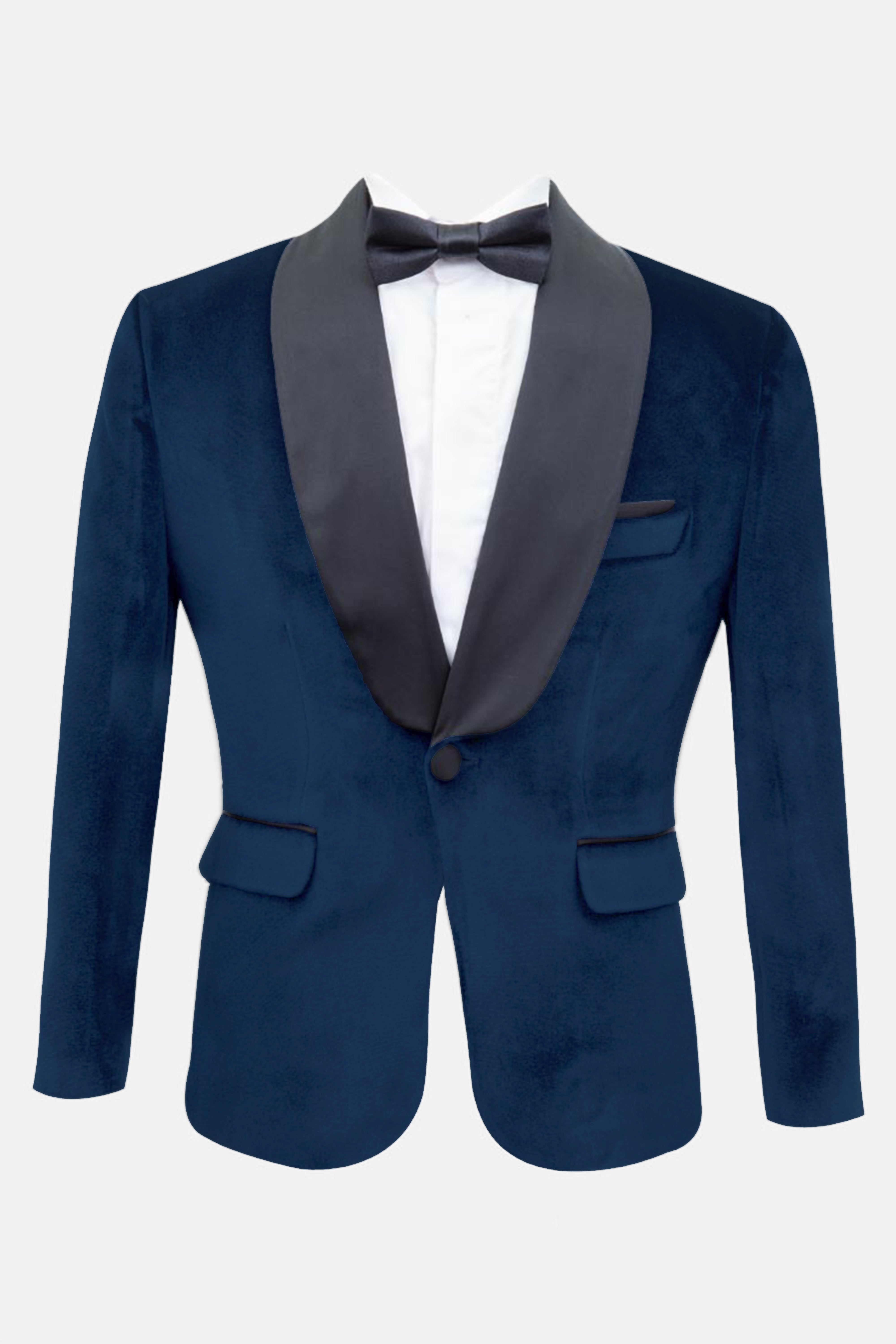 Blazer de smoking en velours mat pour garçon - Kingsman - Bleu marine