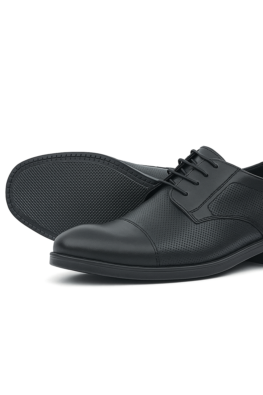 Boys Matte Lace Up Derby Shoes - Nevada - Black