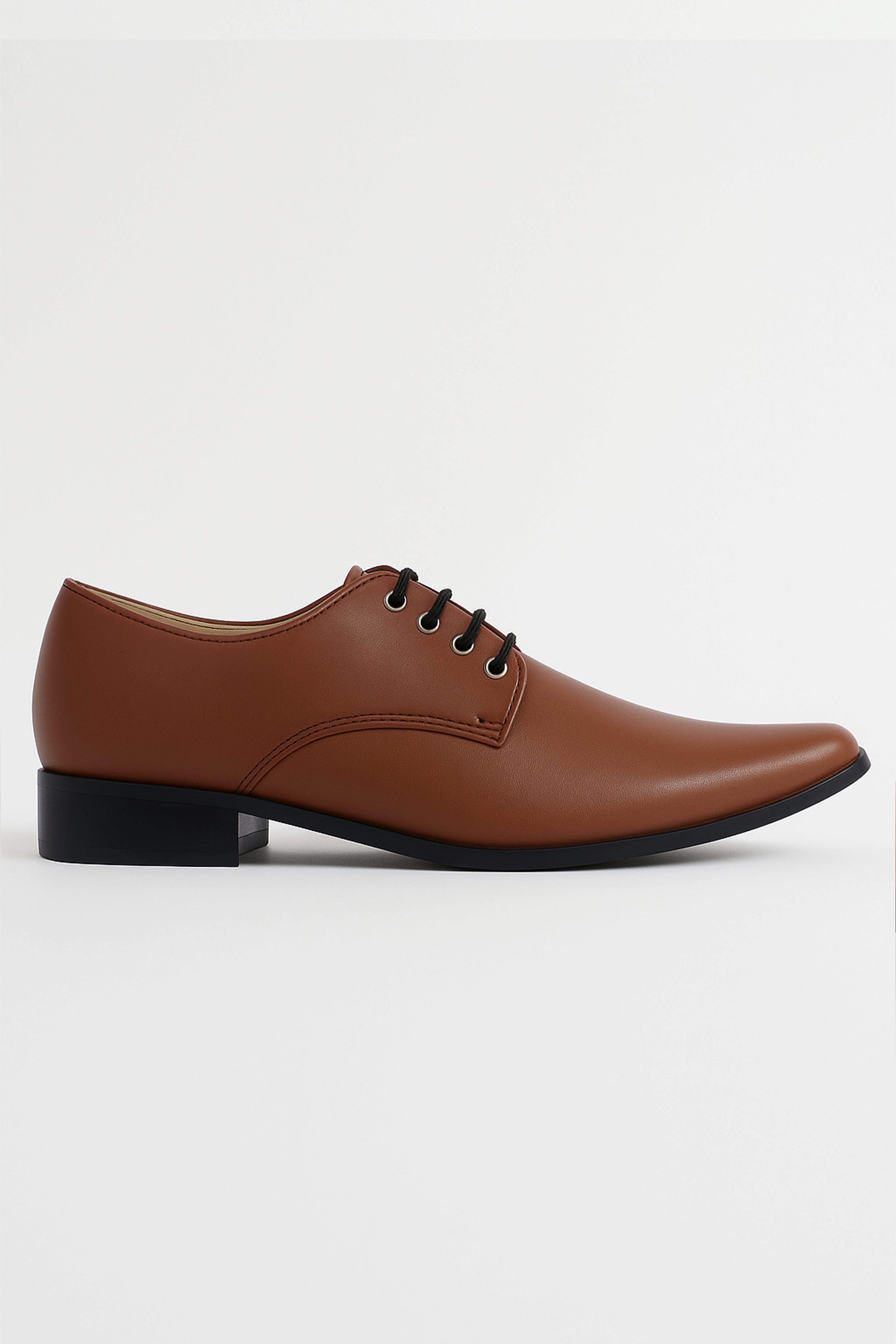 Boys Matte Leather Derby Shoes - GEORGE - Brown Picture