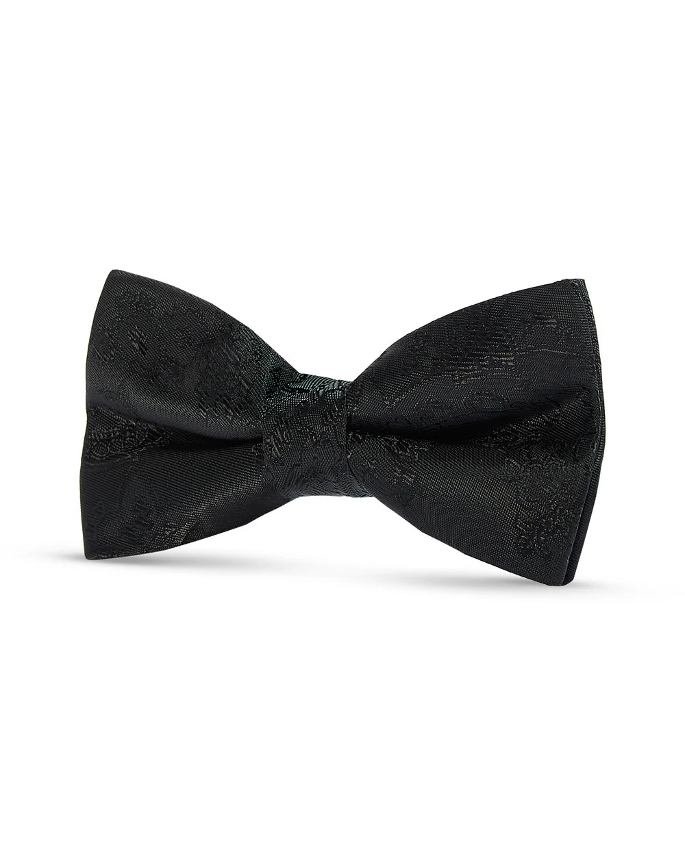 Nœud papillon jacquard cachemire pour garçons, pré-noué, avec sangle de cou réglable à clip - Noir